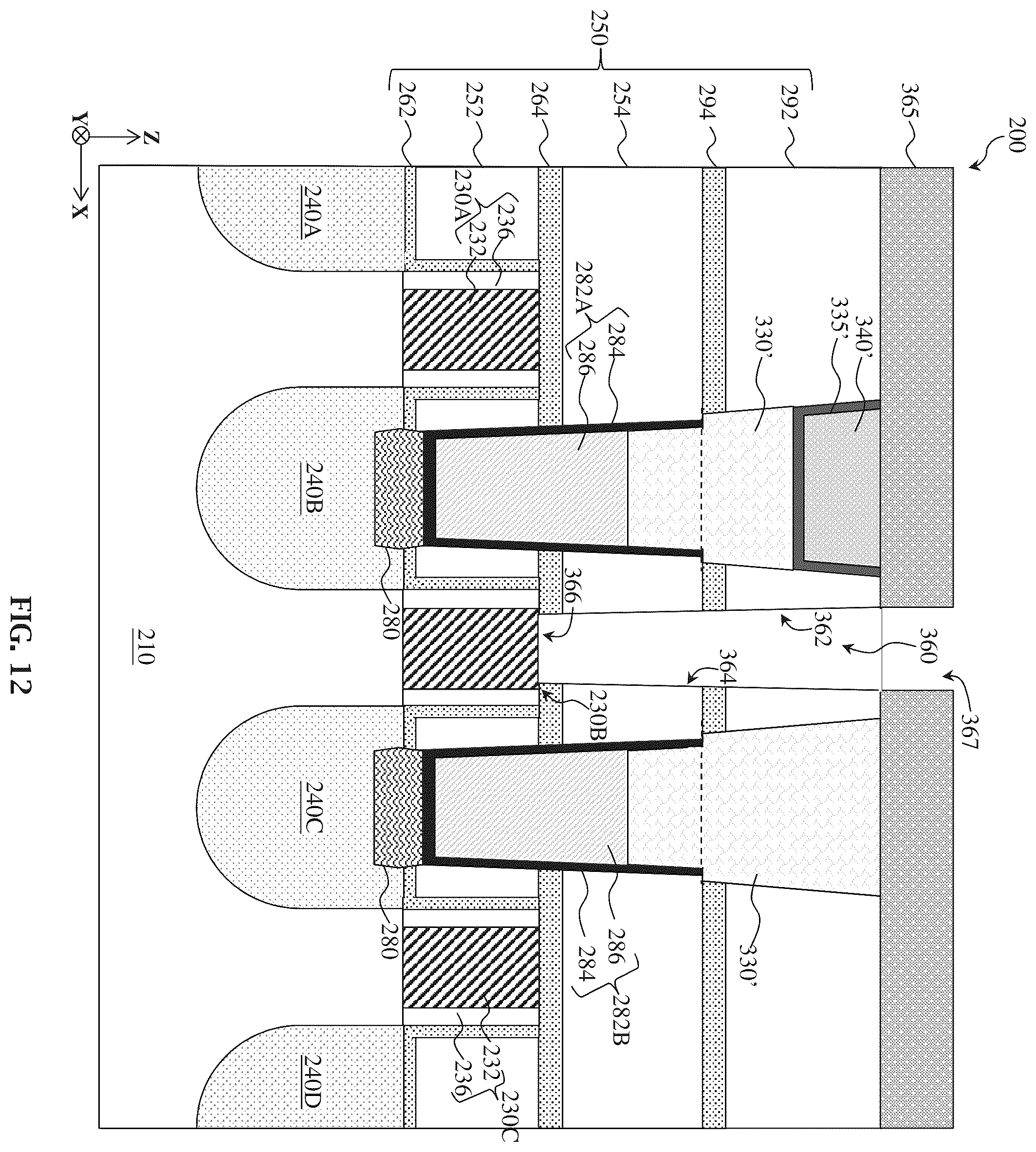 Patent US12142565 Figure 18 – Different via configurations for different via interface requirements