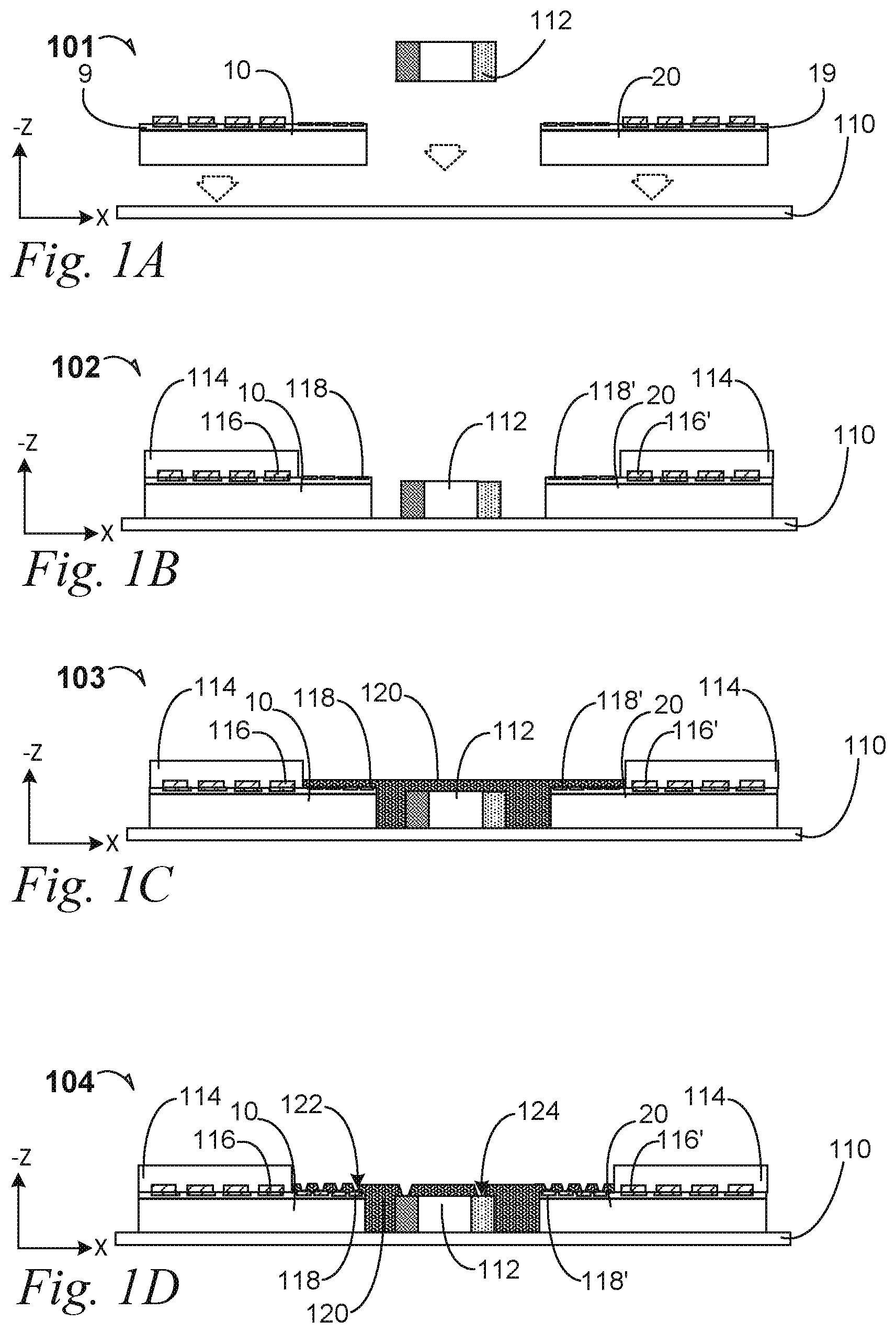 Patent US12142570 Figure 1 – Composite bridge die-to-die interconnects for integrated-circuit packages