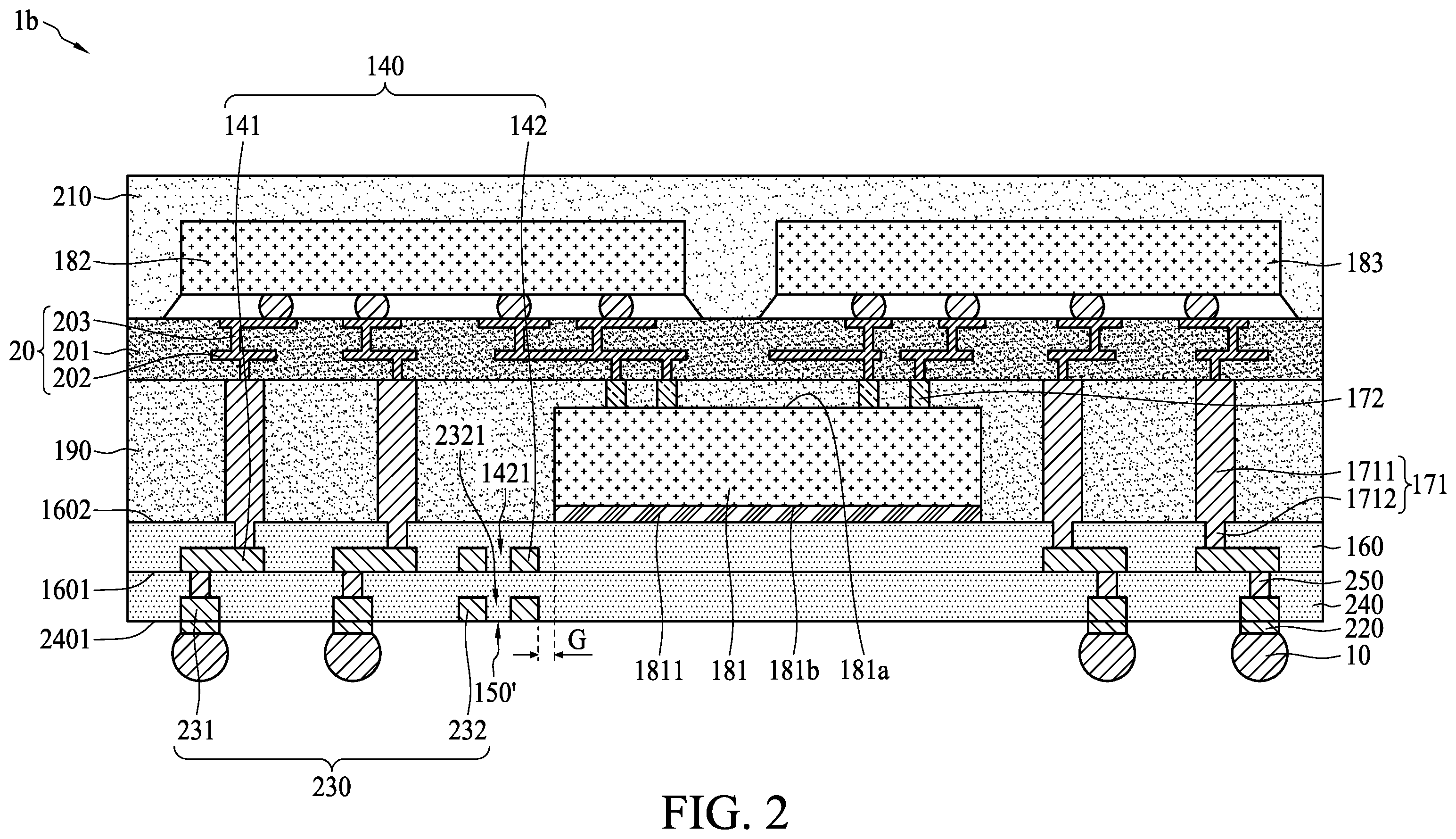 Patent US12142576 Figure 2 – Semiconductor package structure and method for manufacturing the same