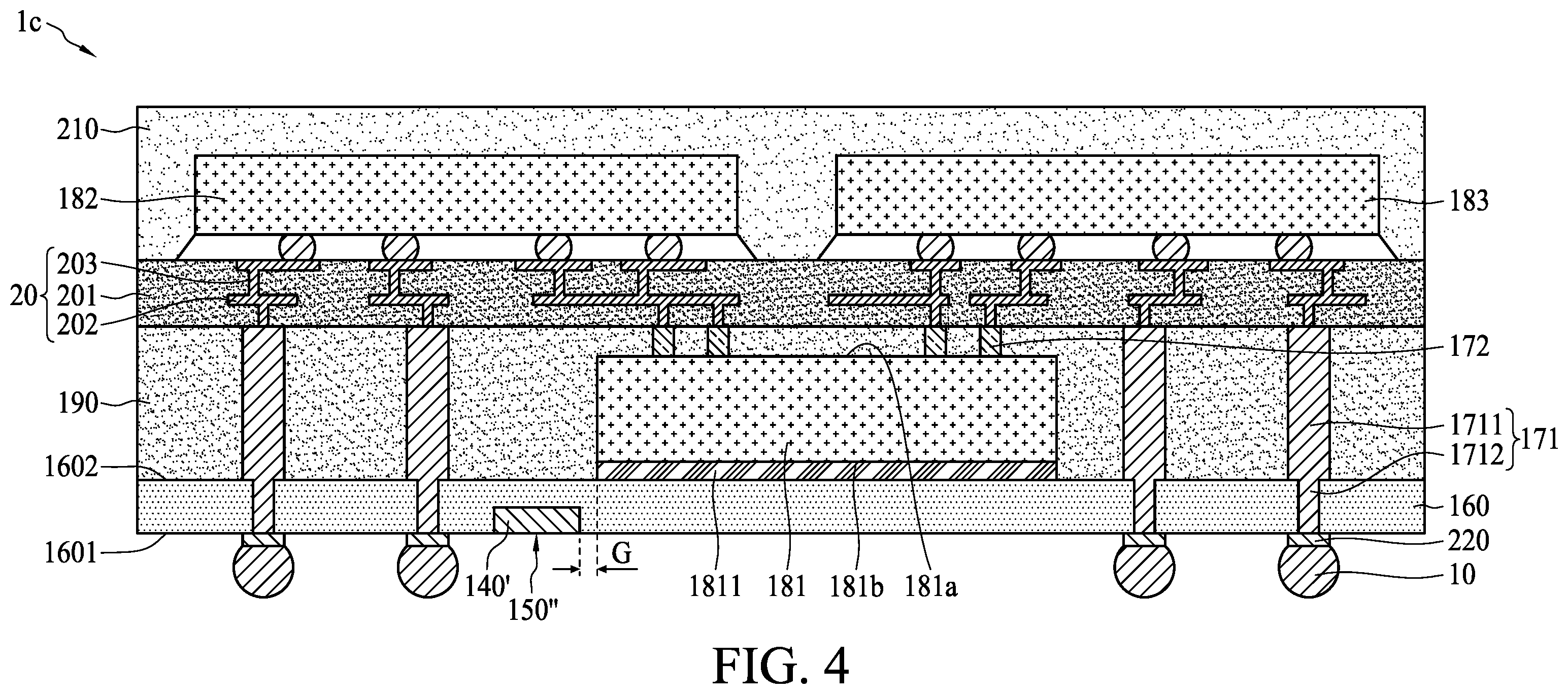 Patent US12142576 Figure 4 – Semiconductor package structure and method for manufacturing the same