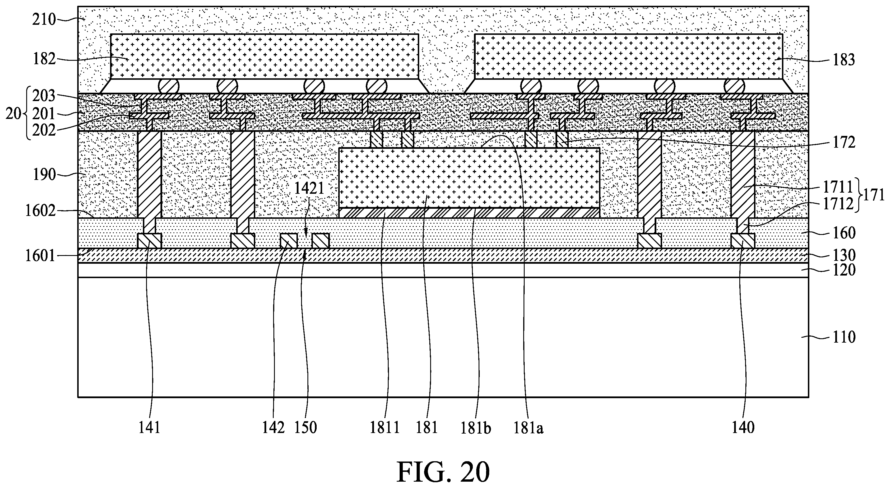 Patent US12142576 Figure 19 – Semiconductor package structure and method for manufacturing the same