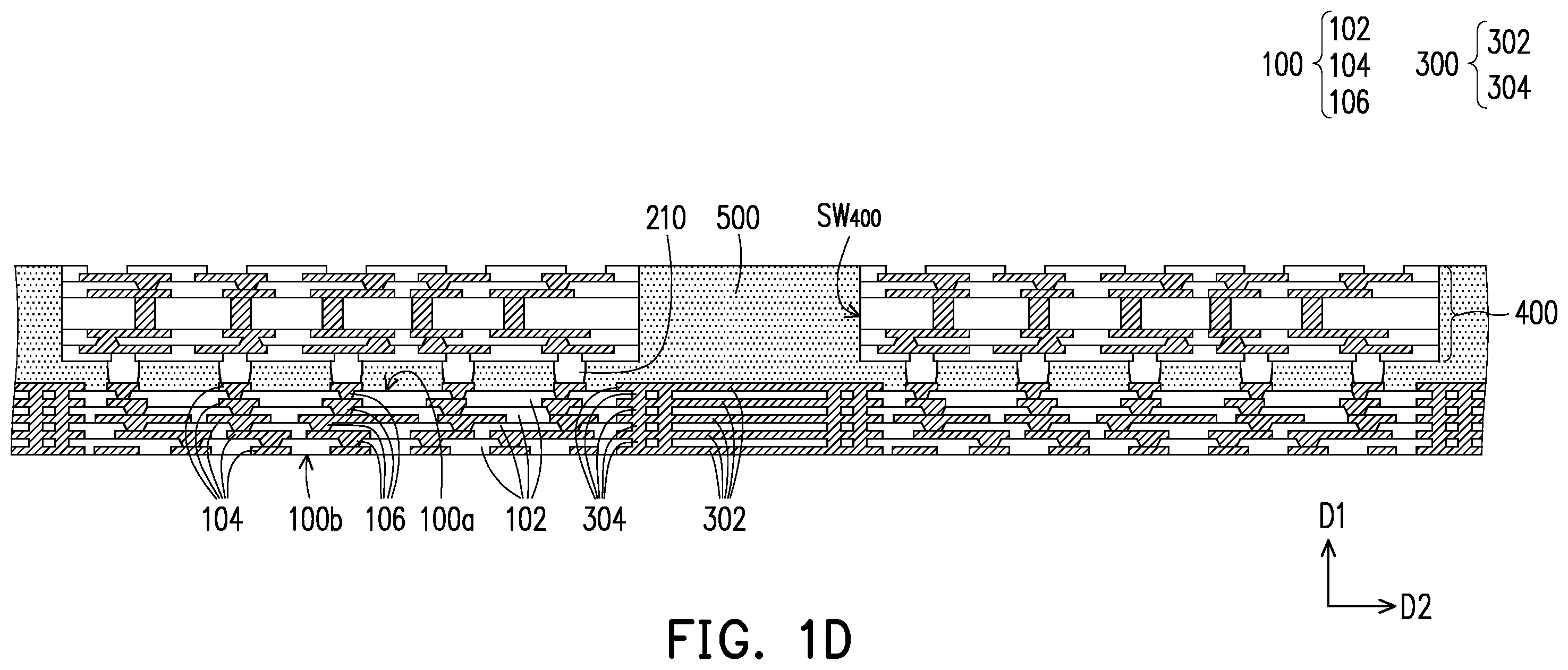 Patent US12142579 Figure 4 – Package structure and manufacturing method thereof