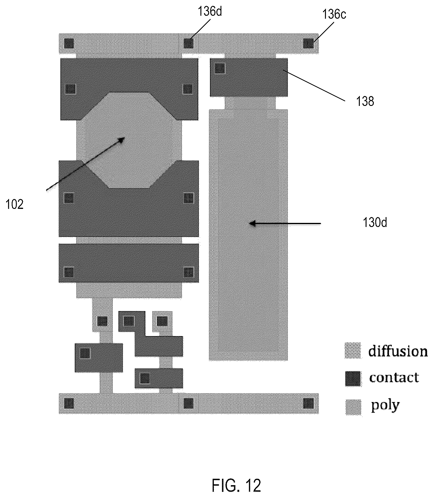 Patent US12142619 Figure 12 – Pixel with enhanced drain