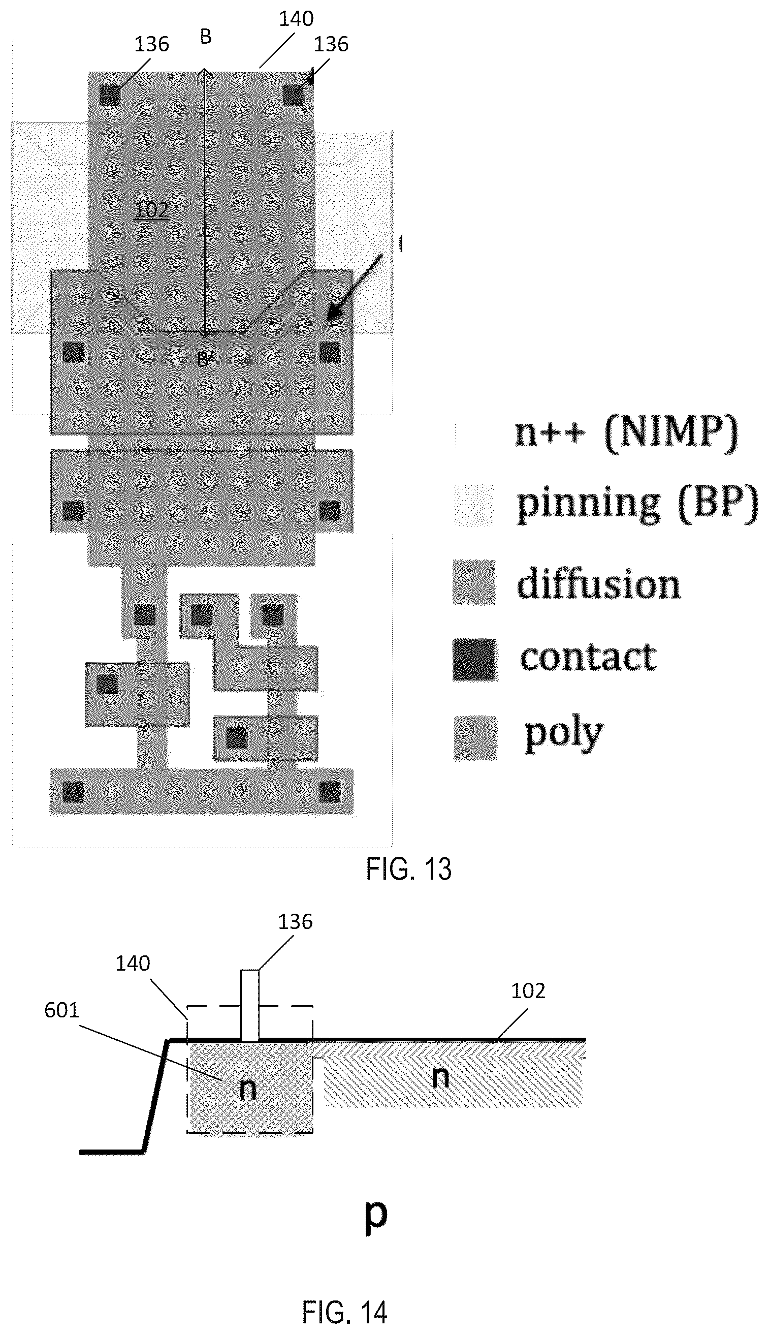Patent US12142619 Figure 13 – Pixel with enhanced drain