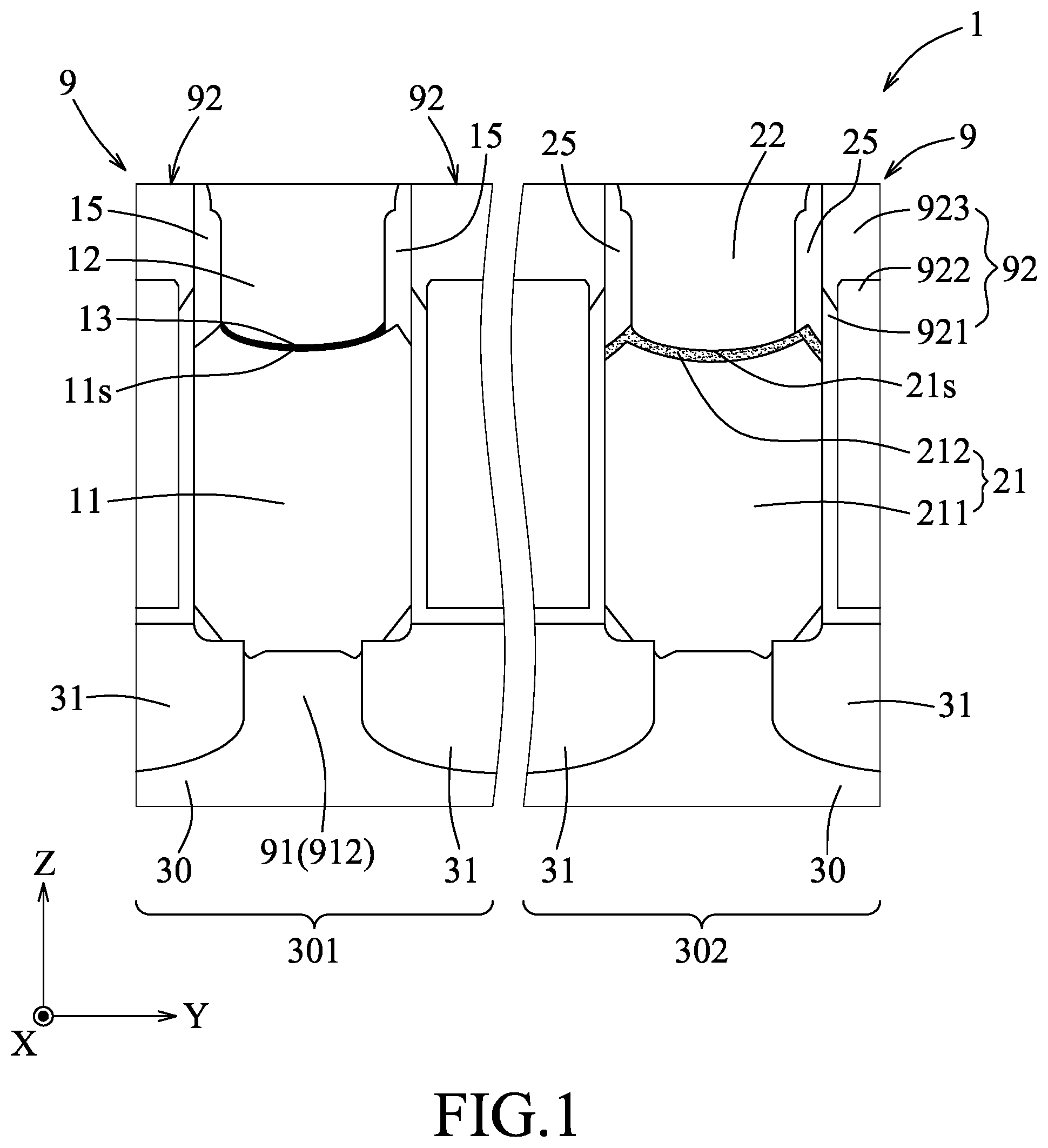 Patent US12142649 Figure 1 – Semiconductor structure with conductive carbon layer and method for manufacturing the same