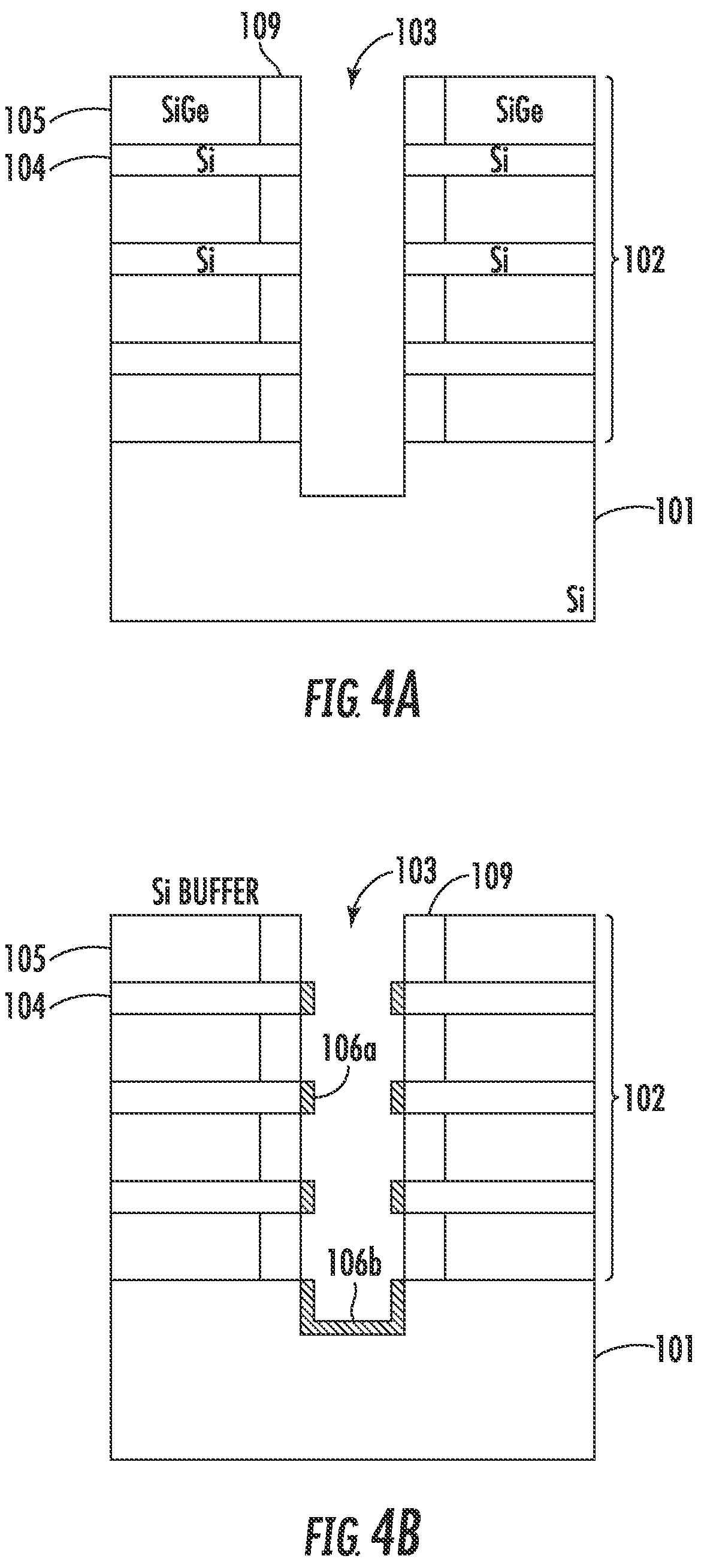 Patent US12142662 Figure 4 – Method for making nanostructure transistors with offset source/drain dopant blocking structures including a superlattice