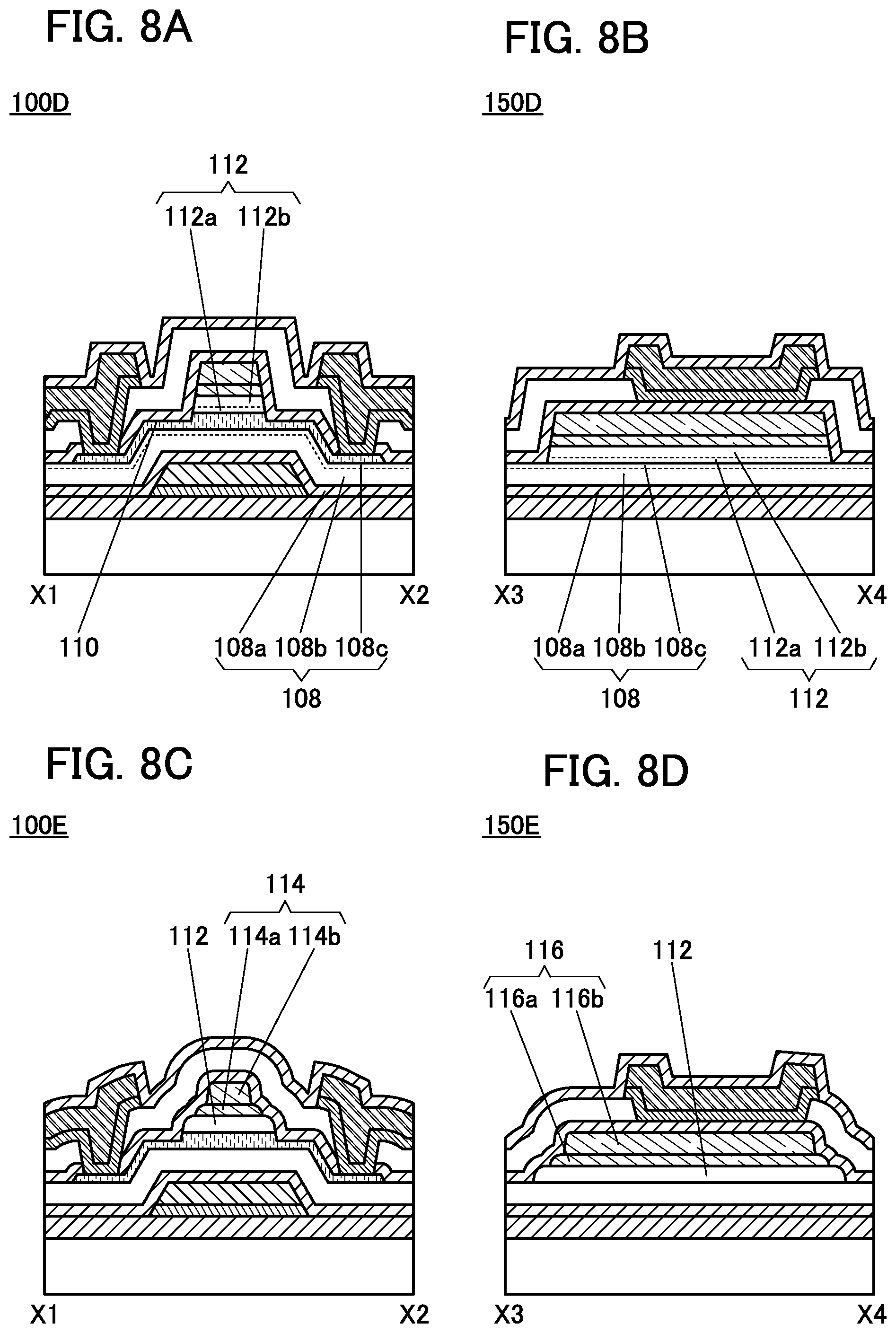 Patent US12142694 Figure 8 – Semiconductor device, display device including the semiconductor device, display module including the display device, and electronic device including the semiconductor device, the display device, and the display module