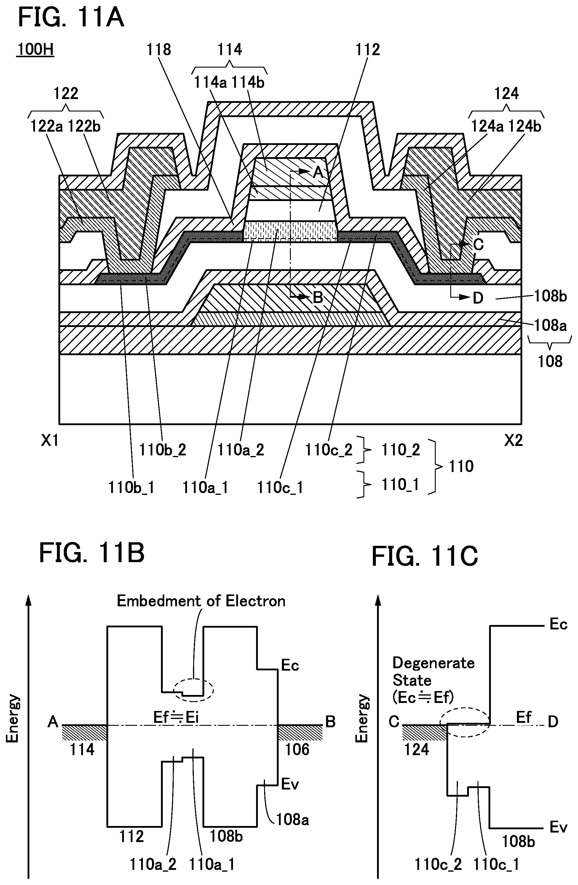 Patent US12142694 Figure 11 – Semiconductor device, display device including the semiconductor device, display module including the display device, and electronic device including the semiconductor device, the display device, and the display module