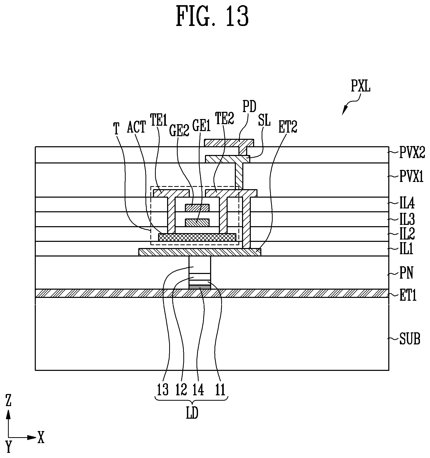Patent US12142709 Figure 11 – Display device
