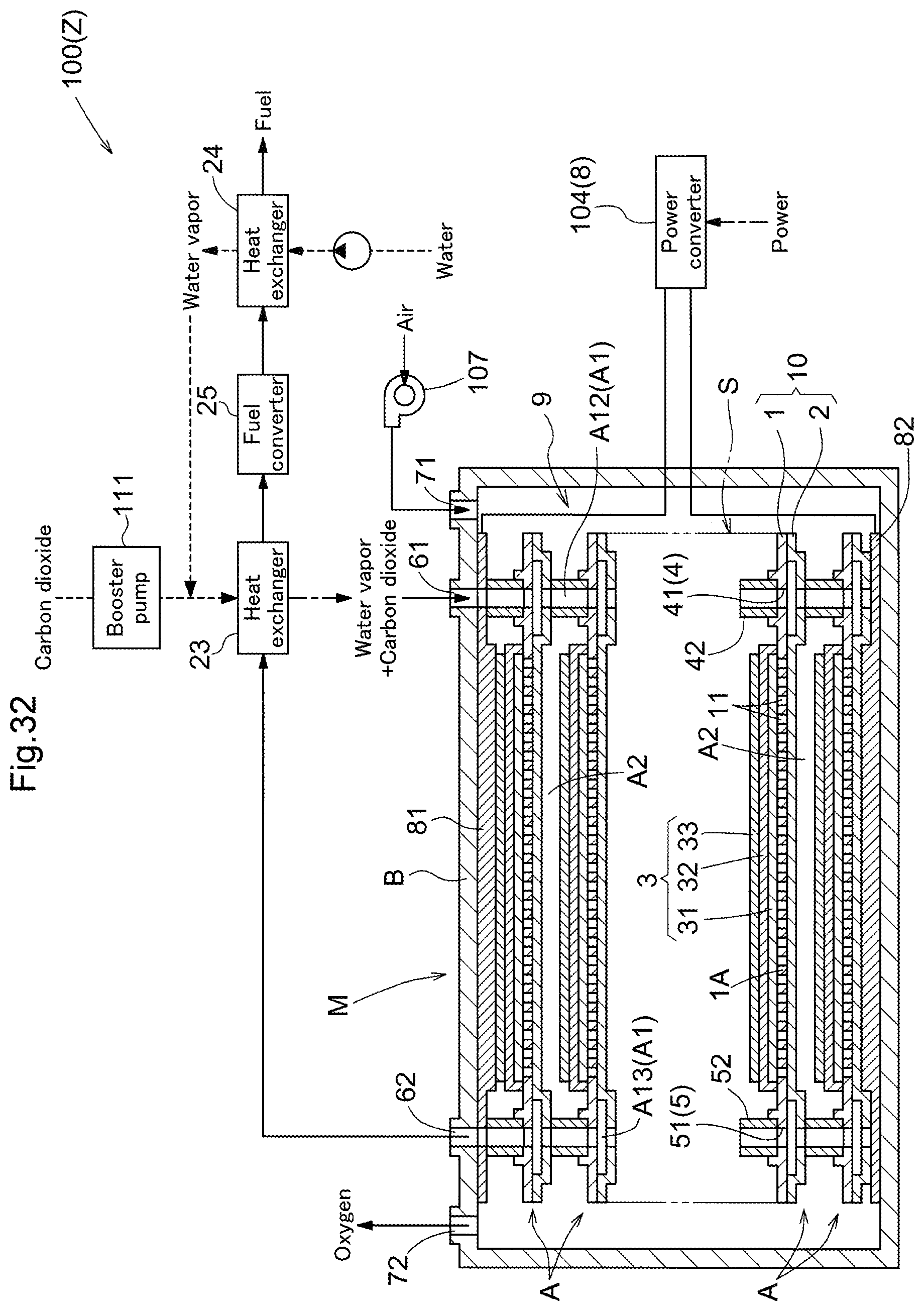 Patent US12142799 Figure 15 – Electrochemical element stack, electrochemical element, electrochemical module, electrochemical device, and energy system