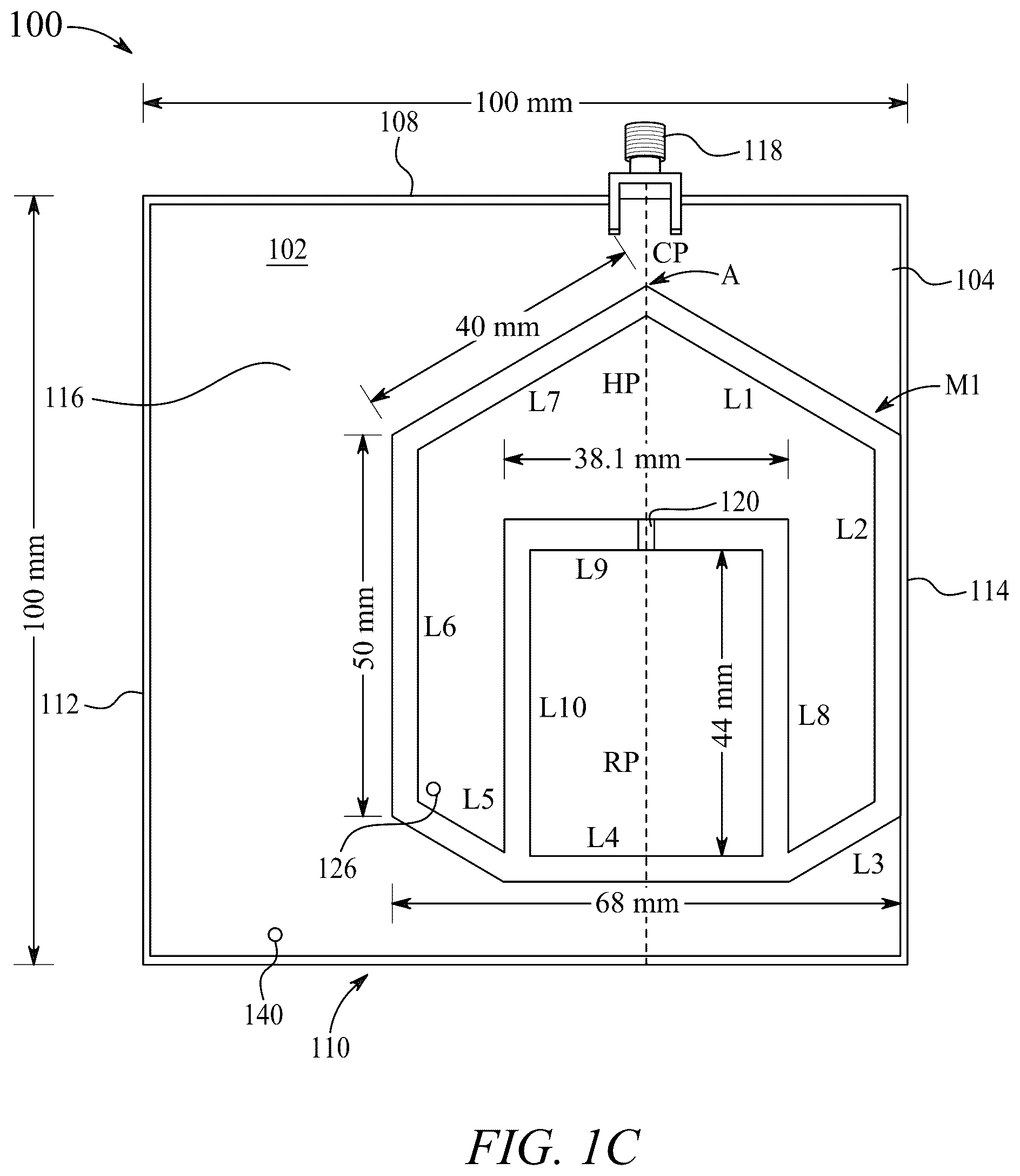 Patent US12142830 Figure 3 – Wide range frequency tunable cubesat antenna