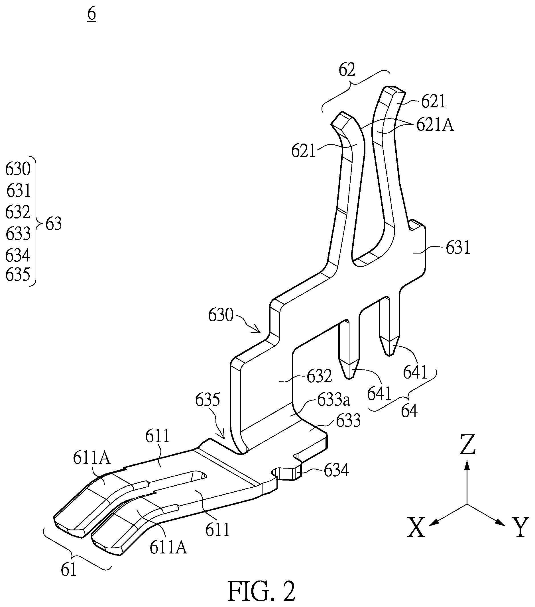 Patent US12142862 Figure 2 – Connector with a shunt structure and connector assembly with the same