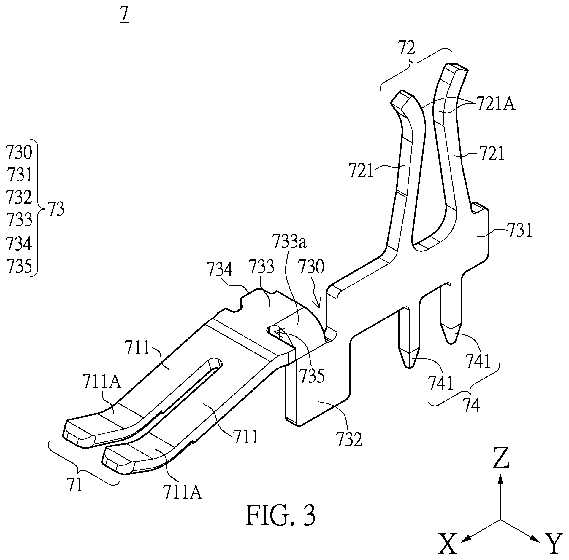 Patent US12142862 Figure 3 – Connector with a shunt structure and connector assembly with the same