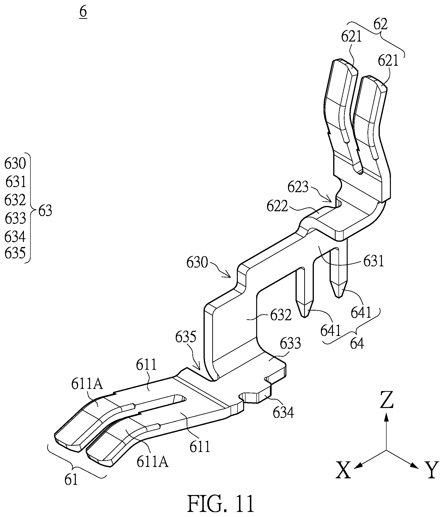 Patent US12142862 Figure 11 – Connector with a shunt structure and connector assembly with the same