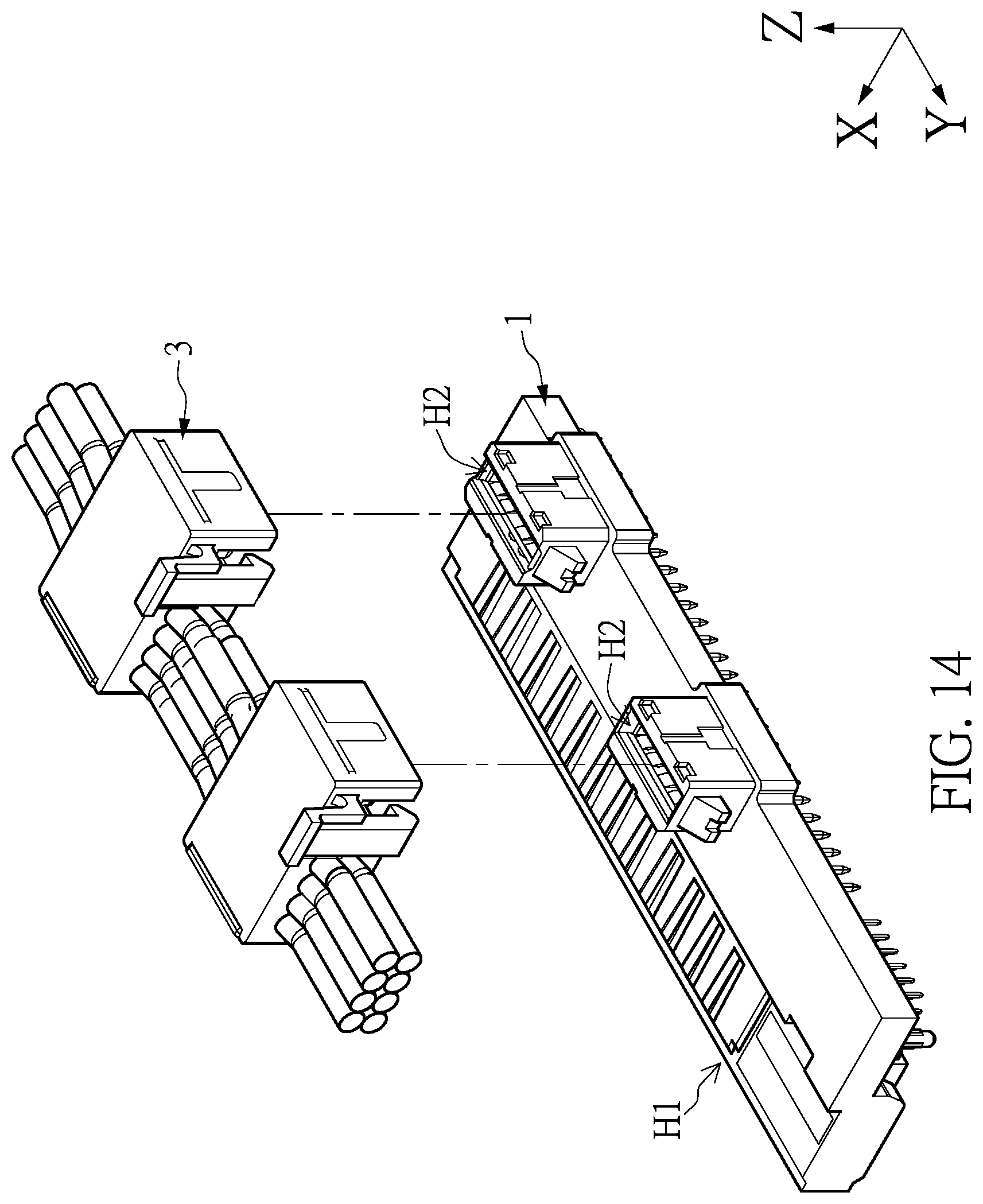 Patent US12142862 Figure 14 – Connector with a shunt structure and connector assembly with the same