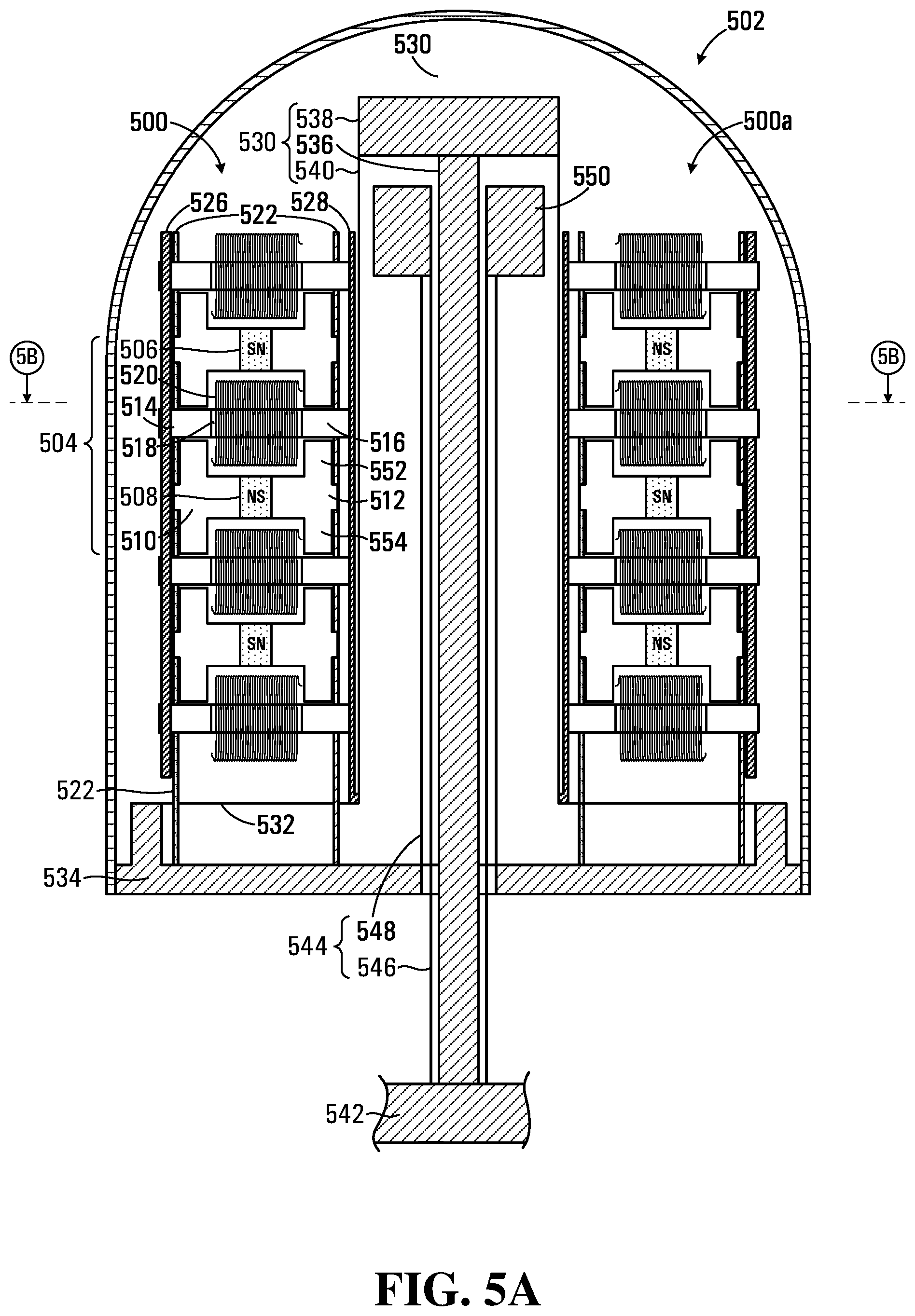 Patent US12142984 Figure 6 – Transducer apparatus having magnetic flux generators with pole pieces, reciprocators and closing pieces for channeling magnetic flux