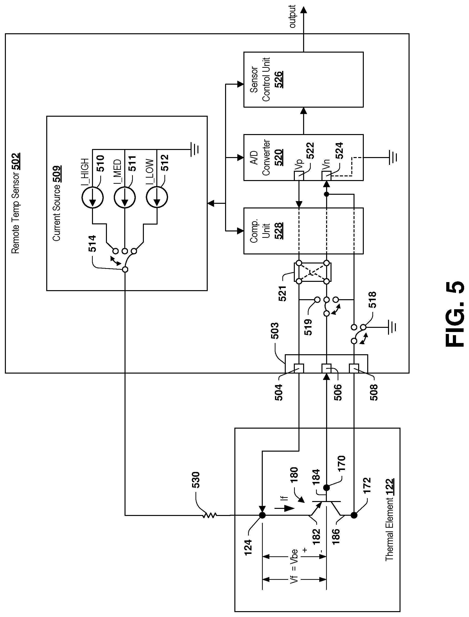 Patent US12142999 Figure 10 – Remote temperature sensing with load-line