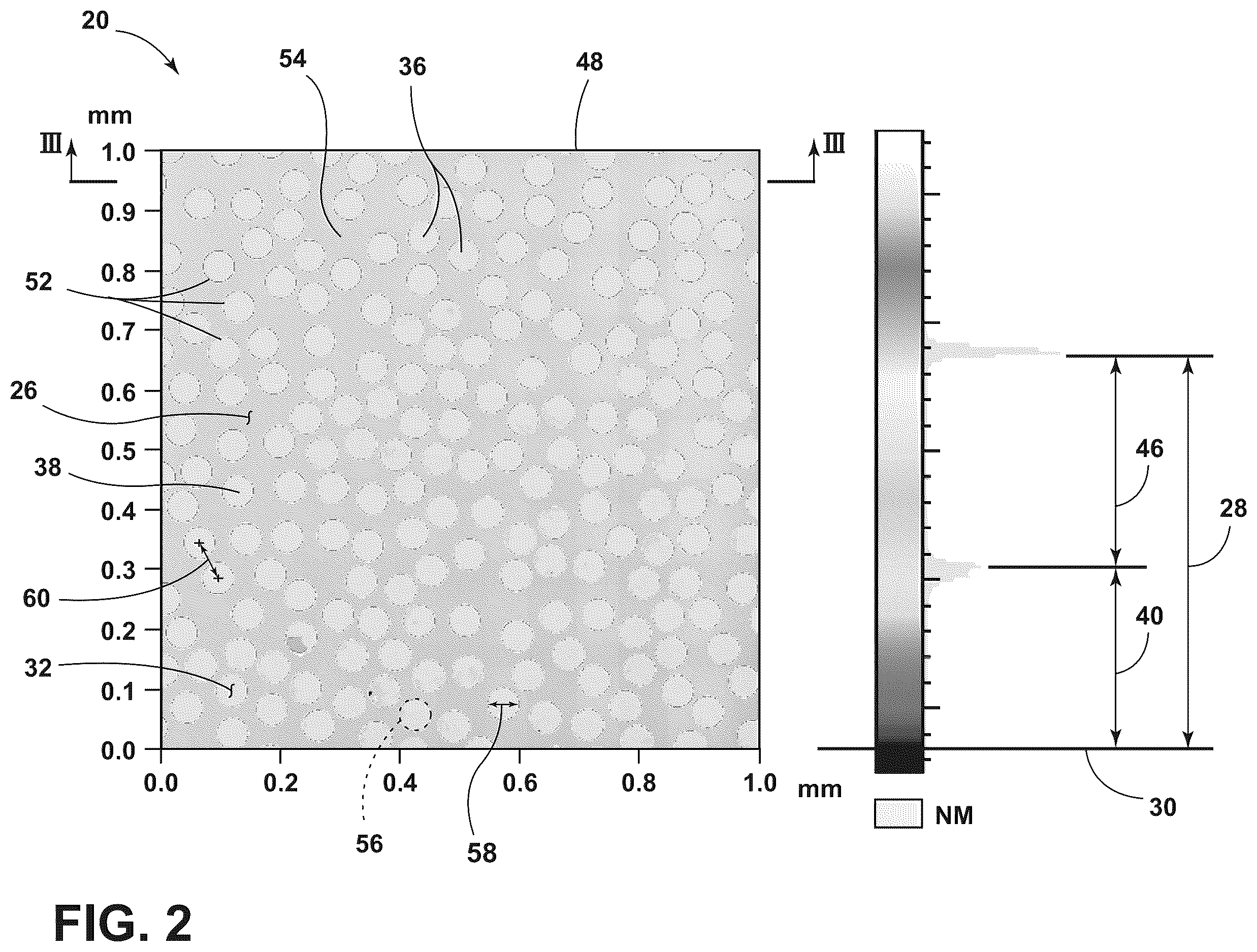 Patent US12147009 Figure 2 – Textured region to reduce specular reflectance including a low refractive index substrate with higher elevated surfaces and lower elevated surfaces and a high refractive index material disposed on the lower elevated surfaces