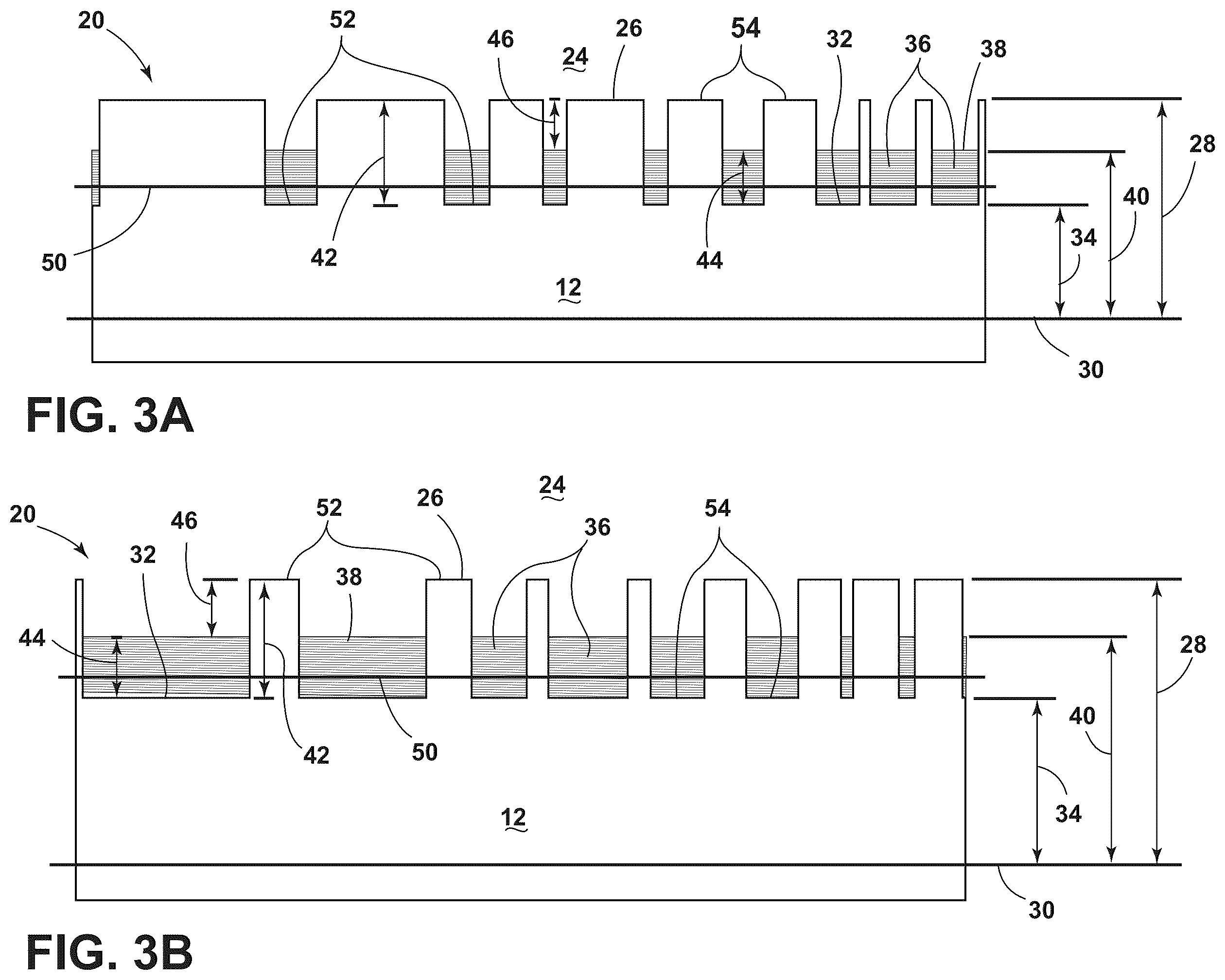 Patent US12147009 Figure 3 – Textured region to reduce specular reflectance including a low refractive index substrate with higher elevated surfaces and lower elevated surfaces and a high refractive index material disposed on the lower elevated surfaces
