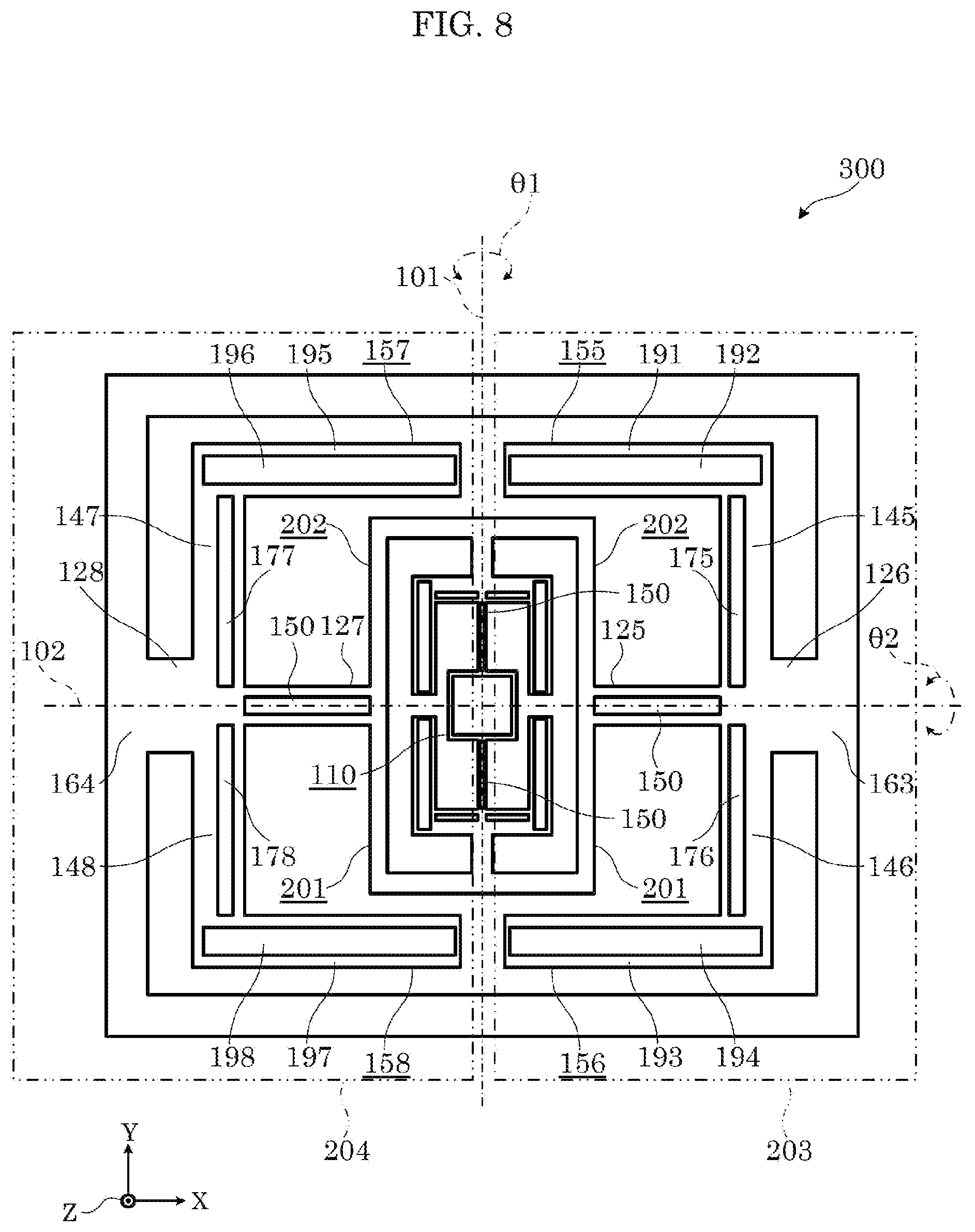 Patent US12147031 Figure 8 – Optical reflective element for causing an illumination position of light to reciprocate