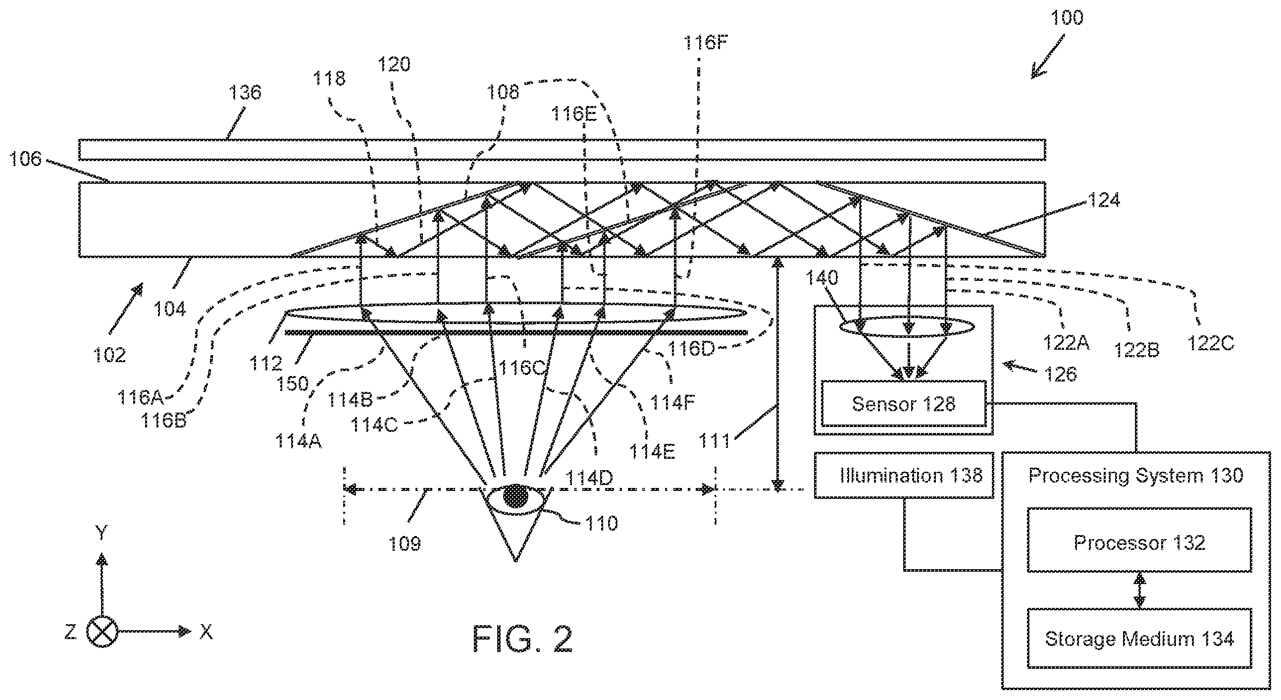 Patent US12147054 Figure 2 – Apparatus and methods for eye tracking based on eye imaging via light-guide optical element