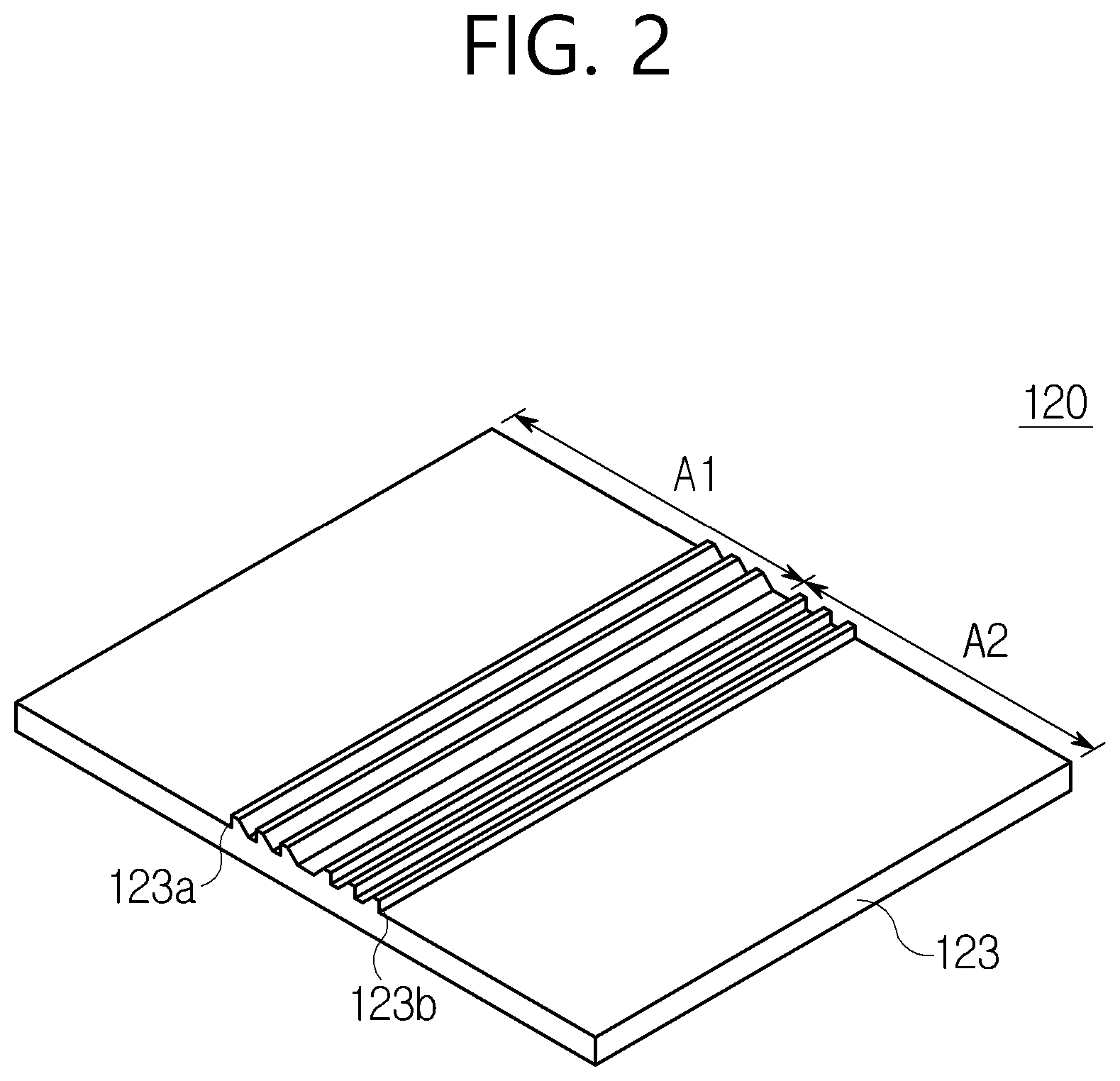 Patent US12147070 Figure 2 – Display backlight unit with edgelit light guide having protruding pattern on bottom surface