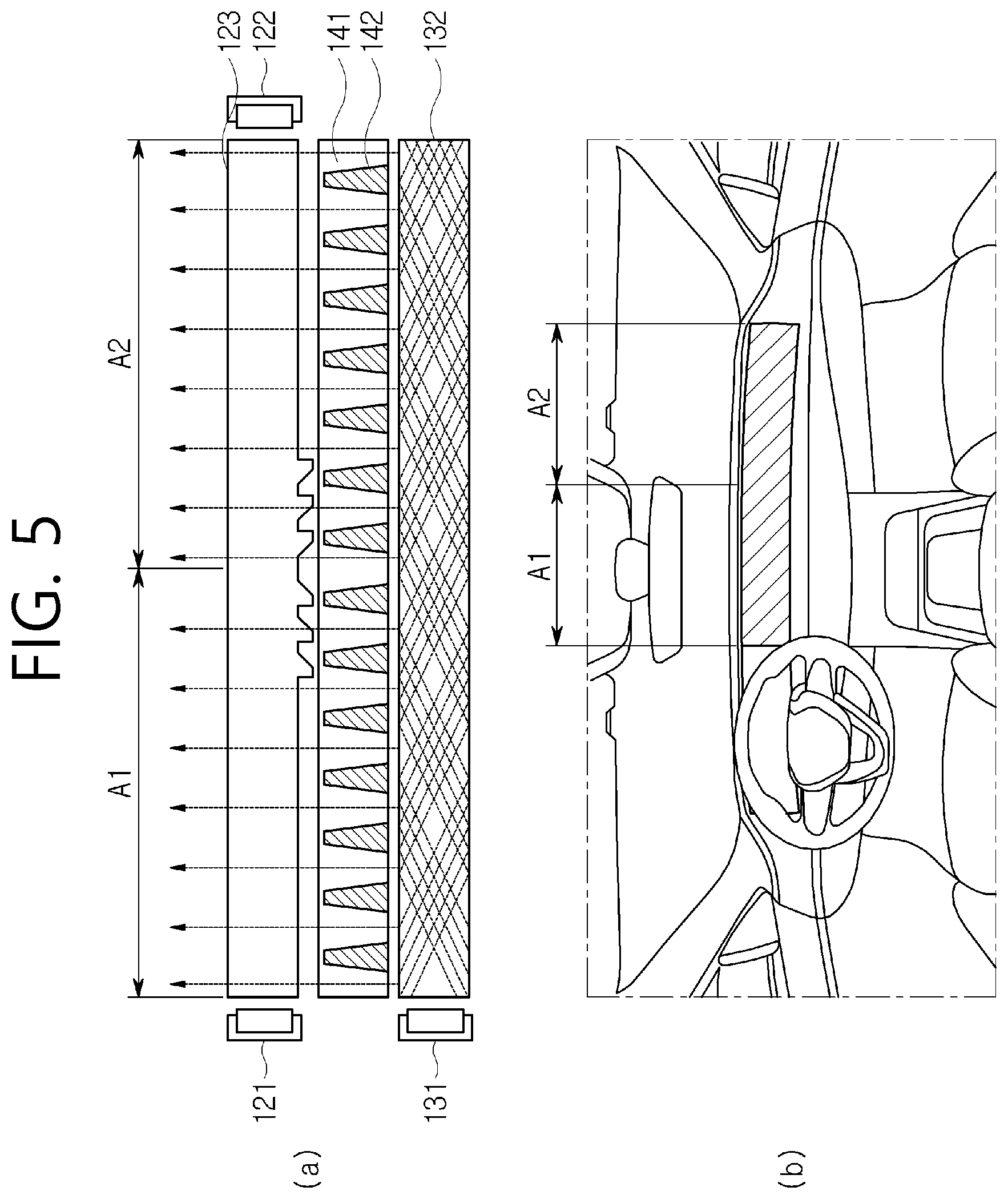 Patent US12147070 Figure 5 – Display backlight unit with edgelit light guide having protruding pattern on bottom surface