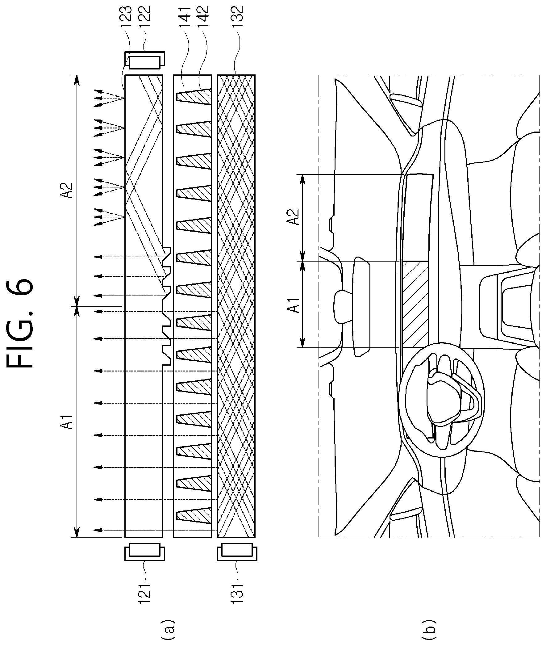 Patent US12147070 Figure 6 – Display backlight unit with edgelit light guide having protruding pattern on bottom surface