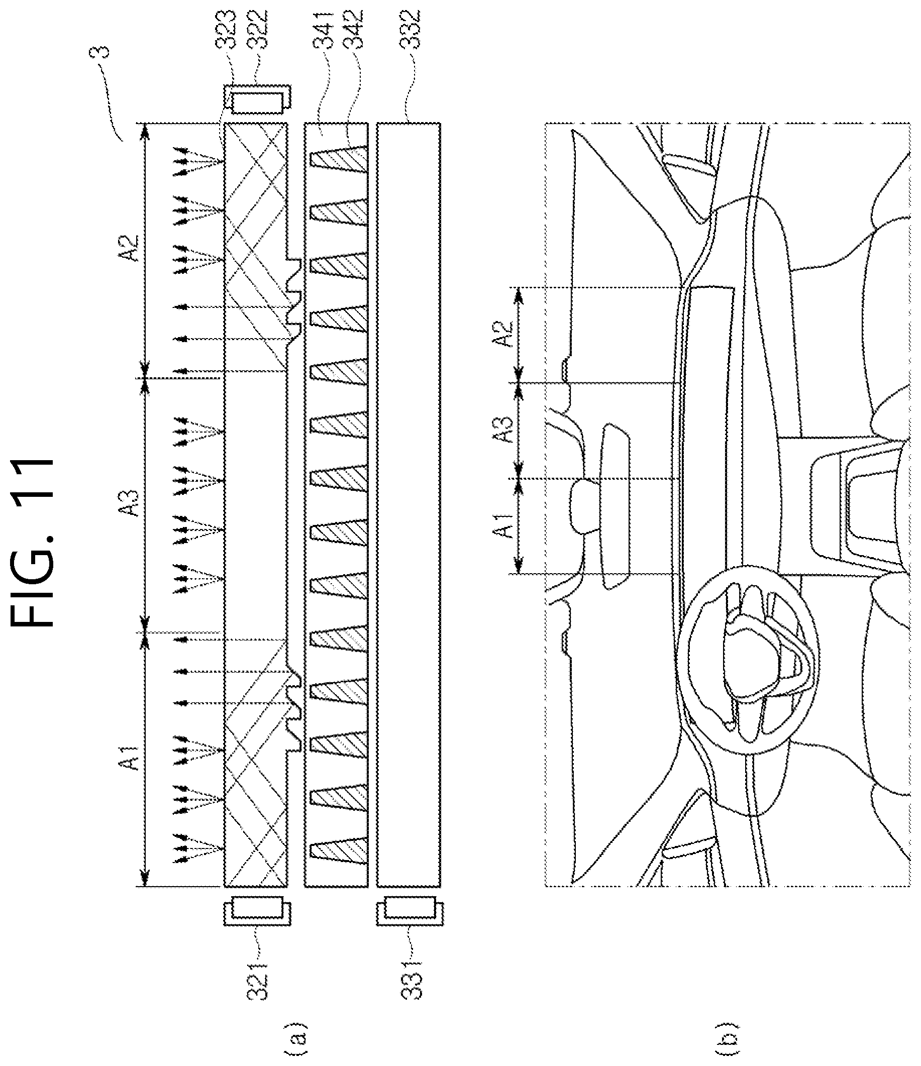 Patent US12147070 Figure 11 – Display backlight unit with edgelit light guide having protruding pattern on bottom surface