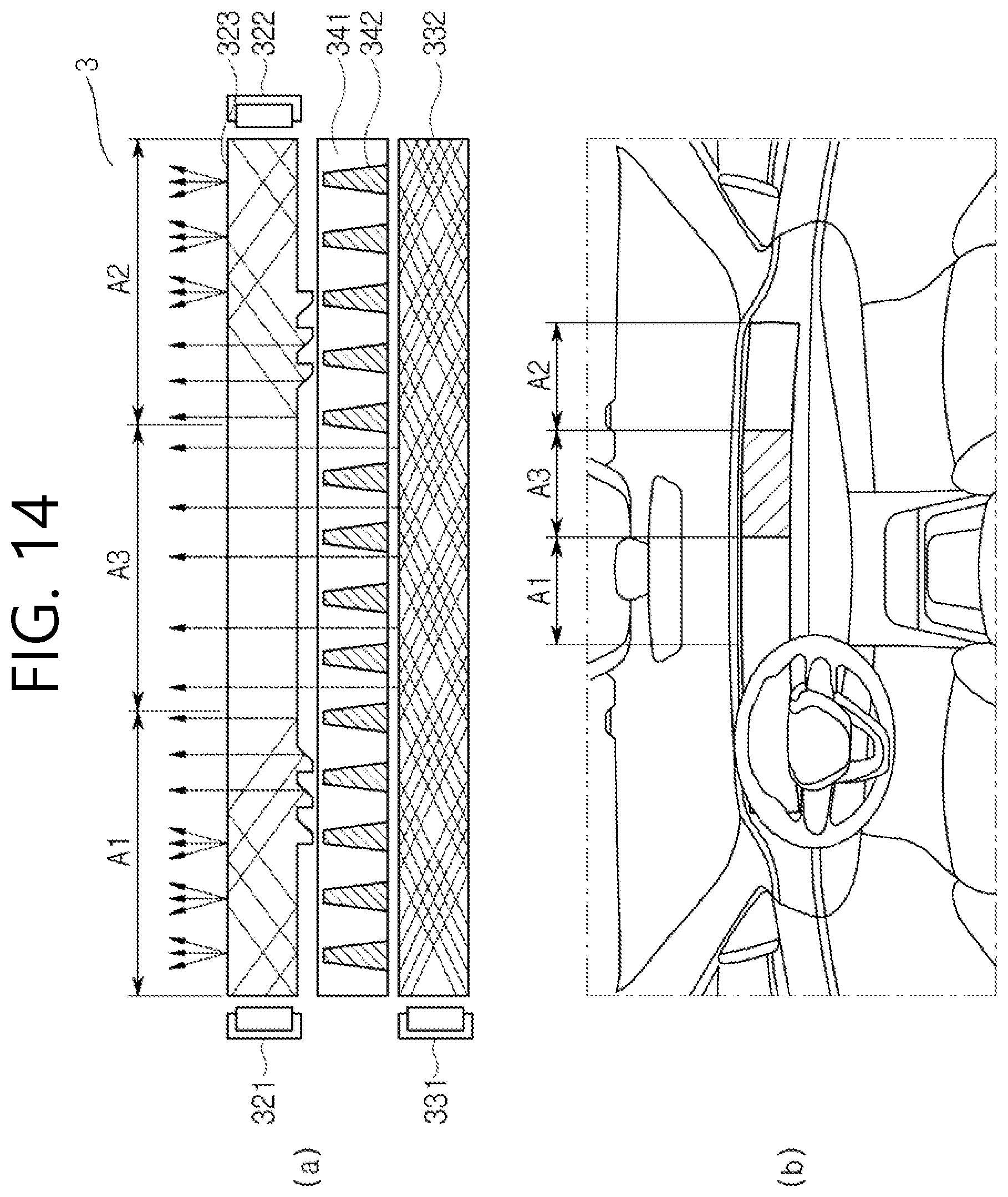 Patent US12147070 Figure 14 – Display backlight unit with edgelit light guide having protruding pattern on bottom surface