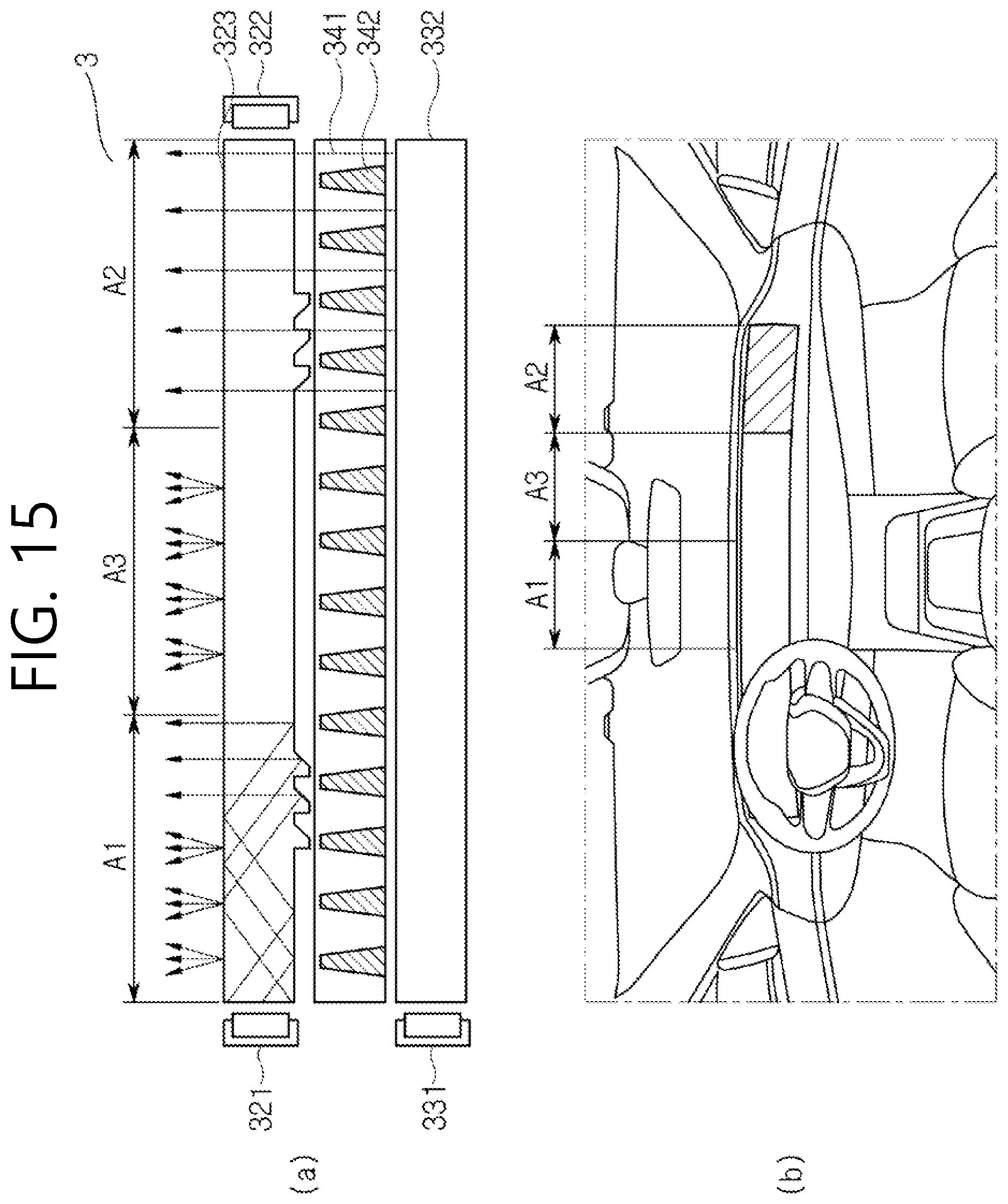 Patent US12147070 Figure 15 – Display backlight unit with edgelit light guide having protruding pattern on bottom surface