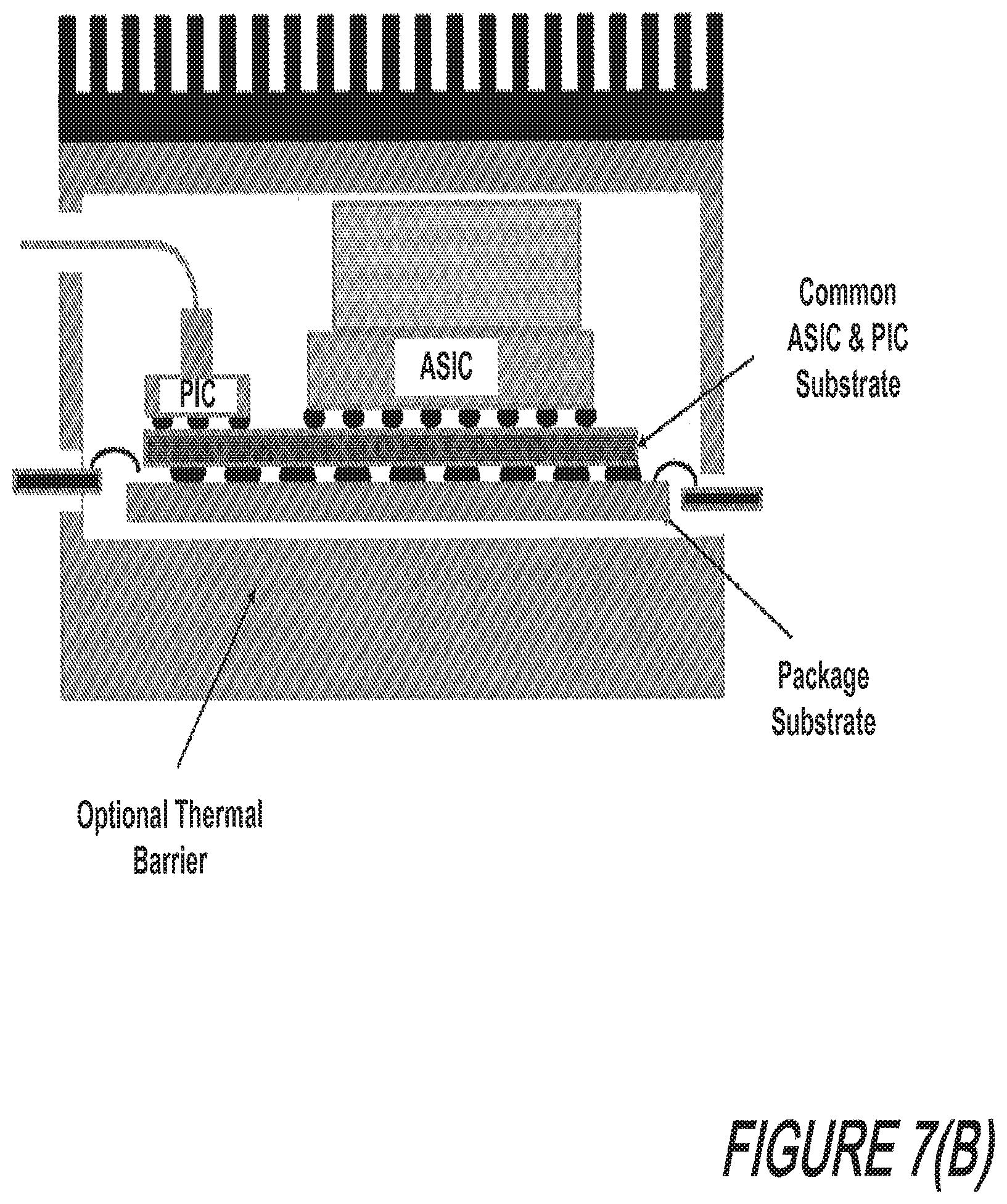 Patent US12147073 Figure 8 – Co-packaging photonic integrated circuits and application specific integrated circuits