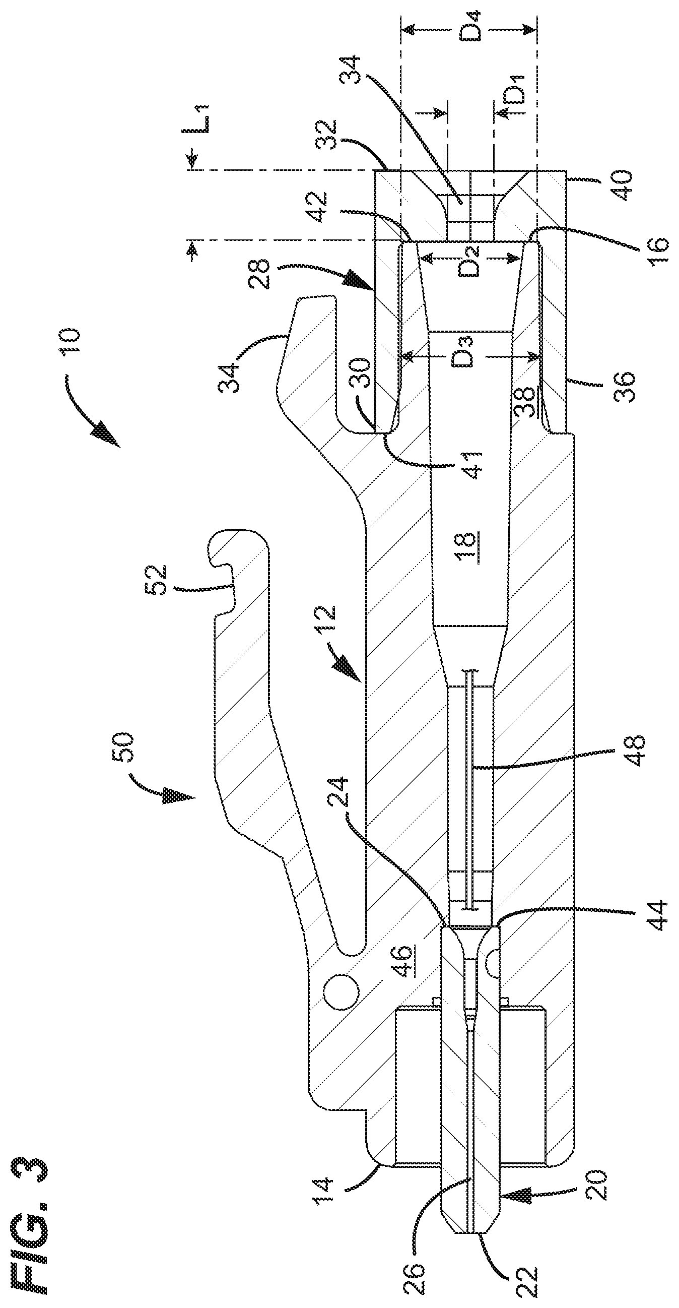 Patent US12147080 Figure 3 – Fiber optic connector with rear cap