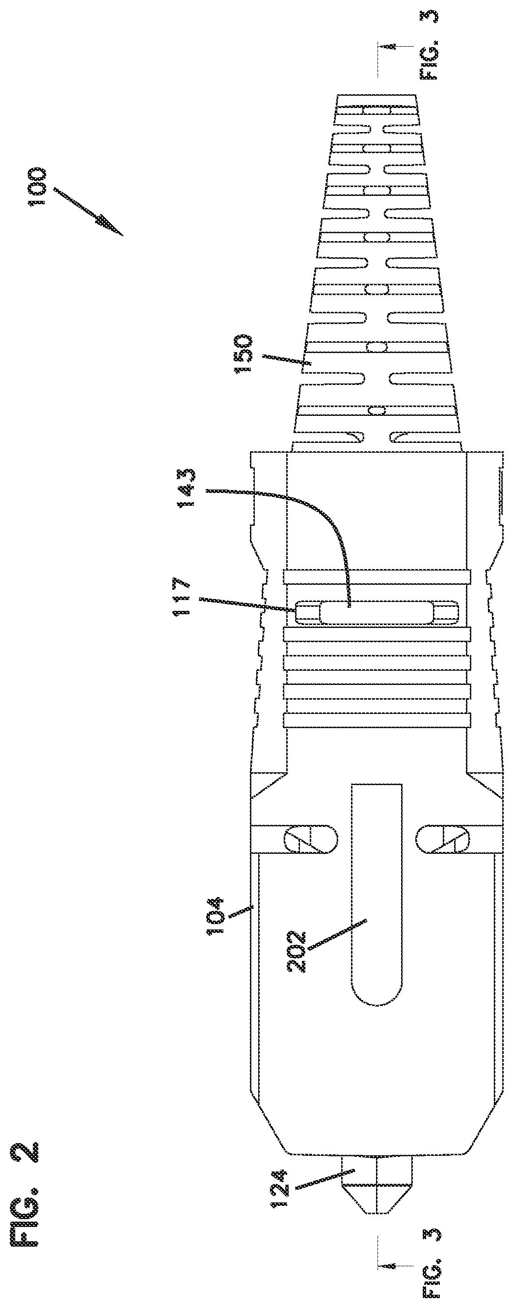 Patent US12147081 Figure 2 – Fiber optic connector with epoxy tube with axial float