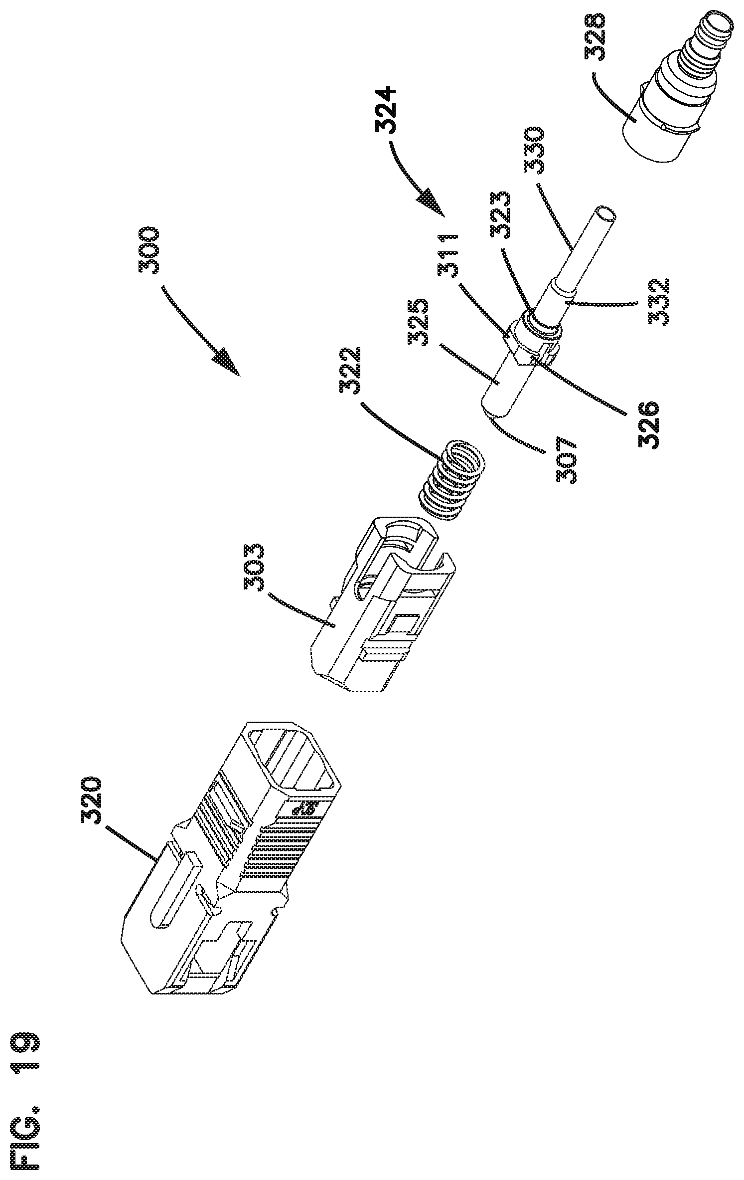 Patent US12147081 Figure 13 – Fiber optic connector with epoxy tube with axial float