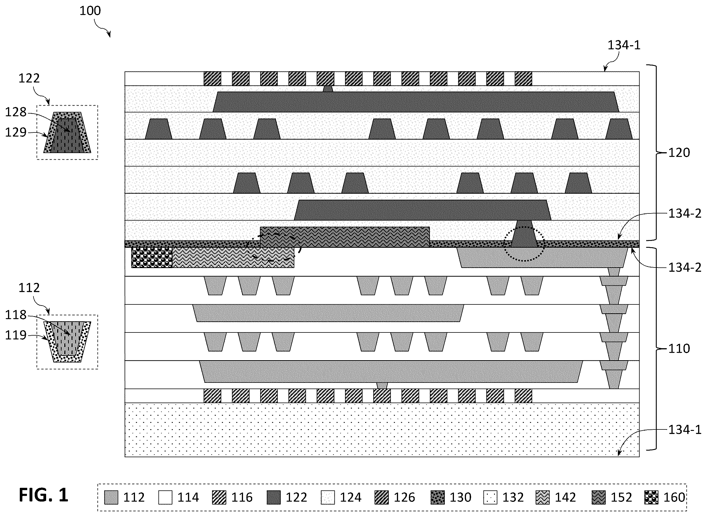 Patent US12147083 Figure 1 – Hybrid manufacturing for integrating photonic and electronic components