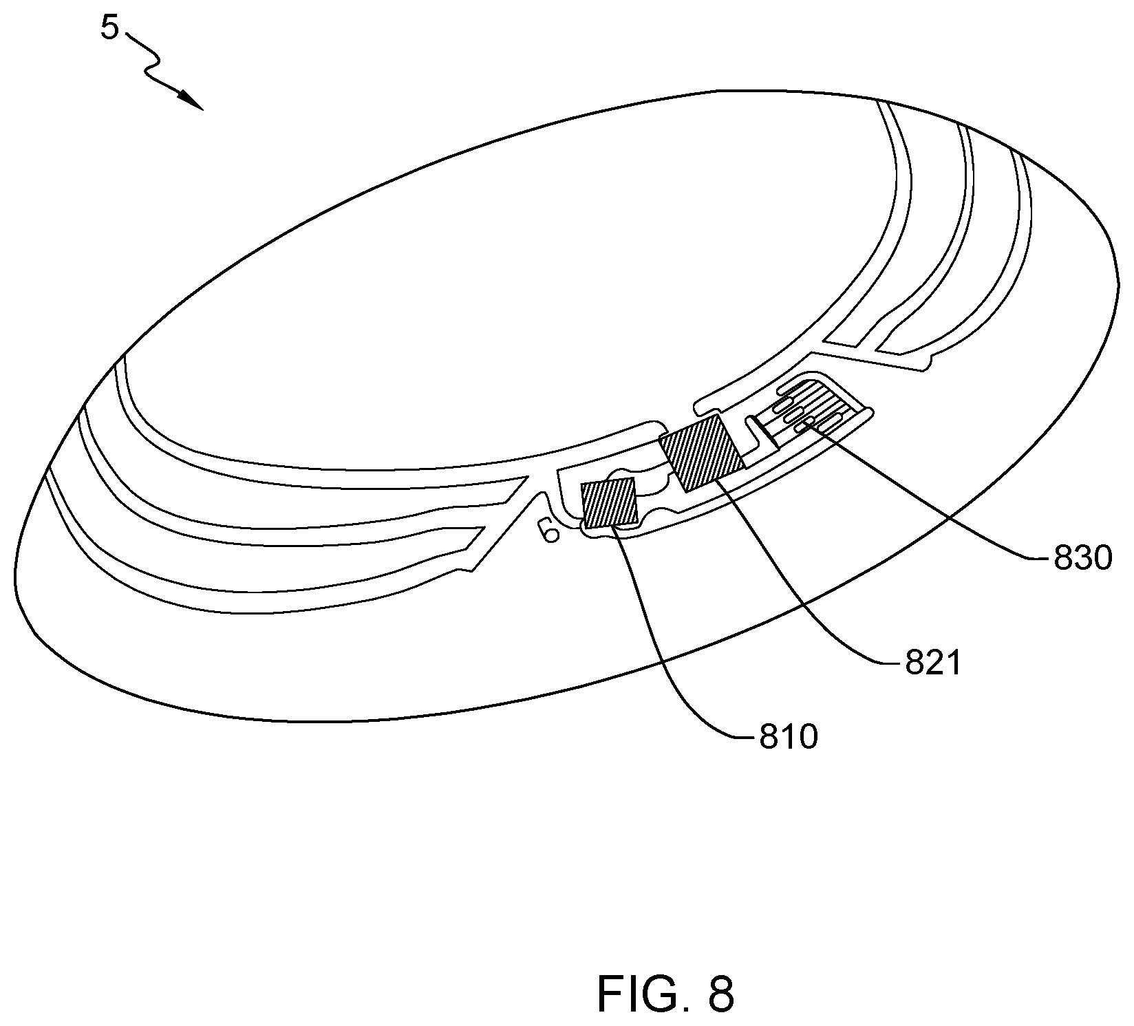 Patent US12147091 Figure 5 – Piezoelectric device powering smart contact lens with eyelid movement