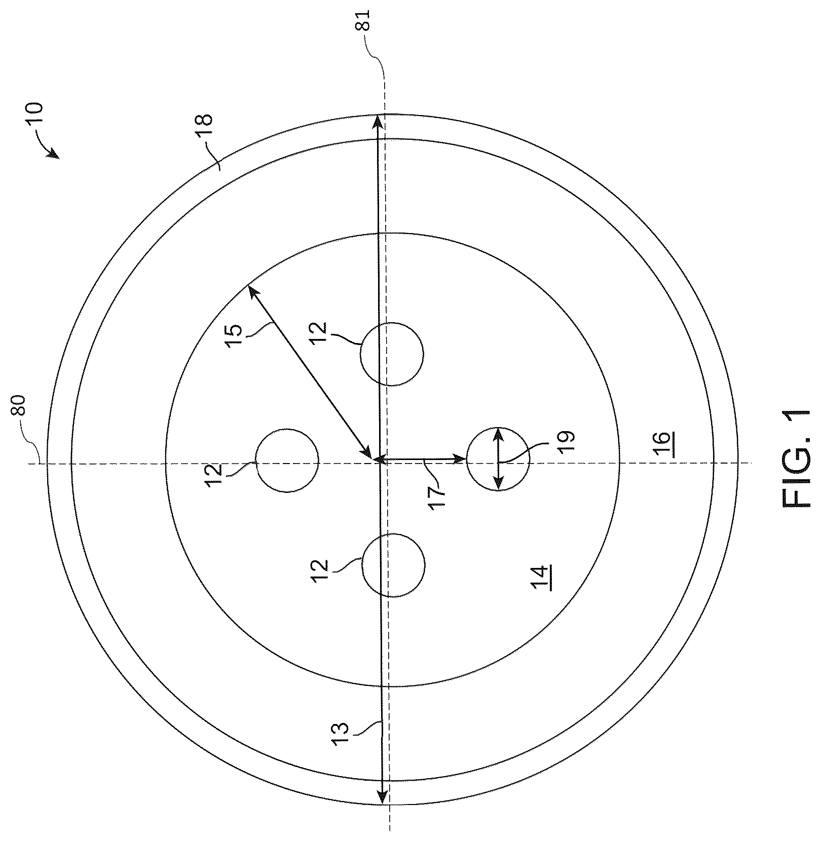 Patent US12147092 Figure 1 – Supporting pillars for encapsulating a flexible PCB within a soft hydrogel contact lens