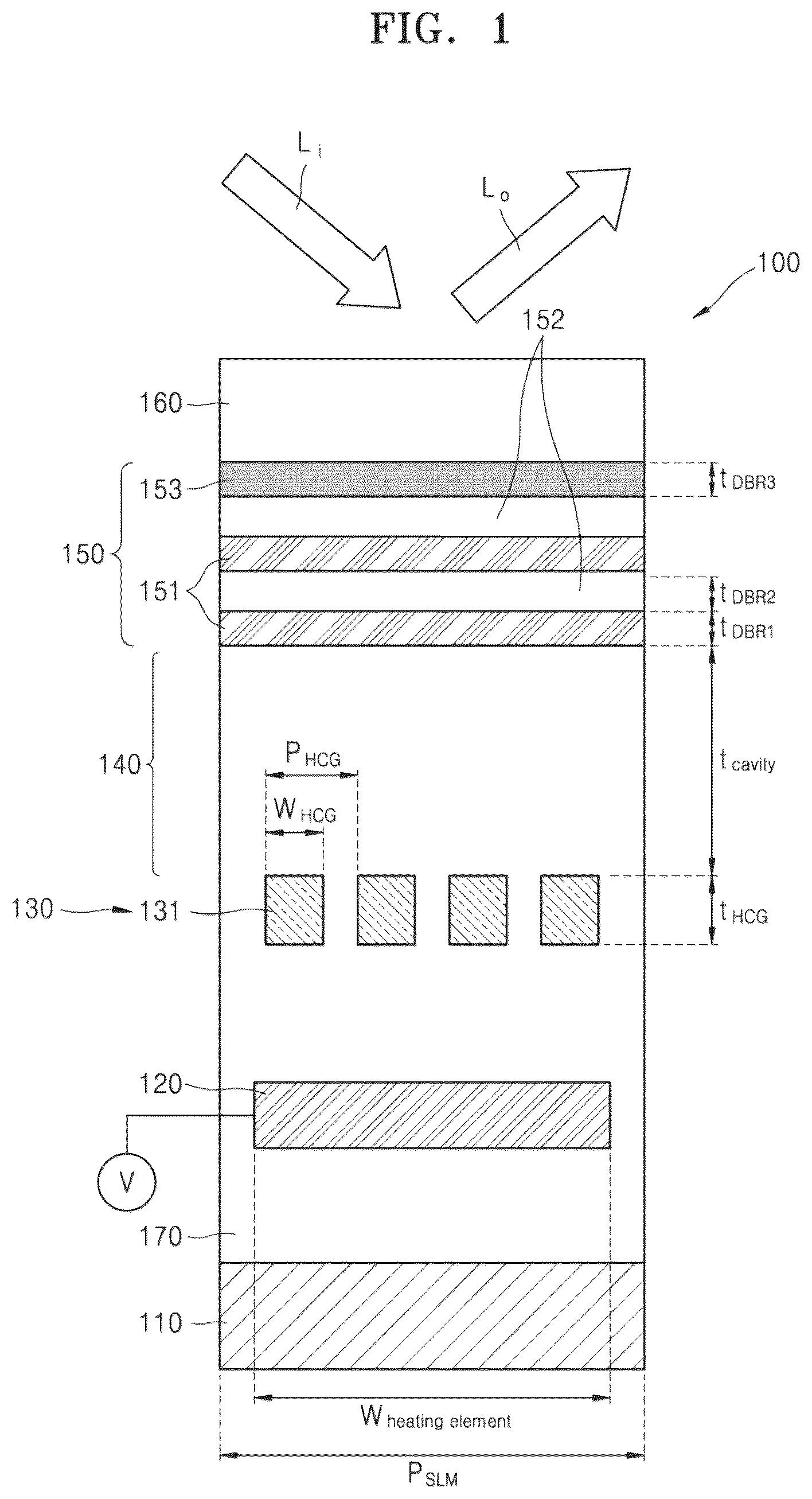 Patent US12147096 Figure 1 – Light modulator, optical device including light modulator, and electronic apparatus including optical device