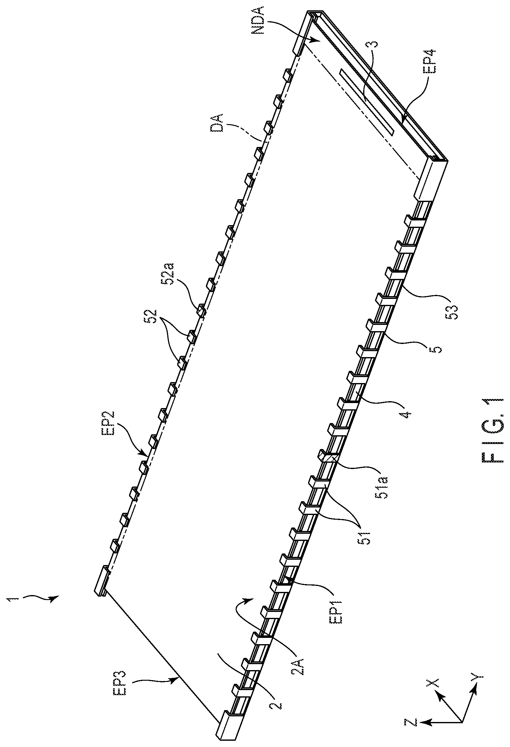 Patent US12147103 Figure 1 – Display device and storing body