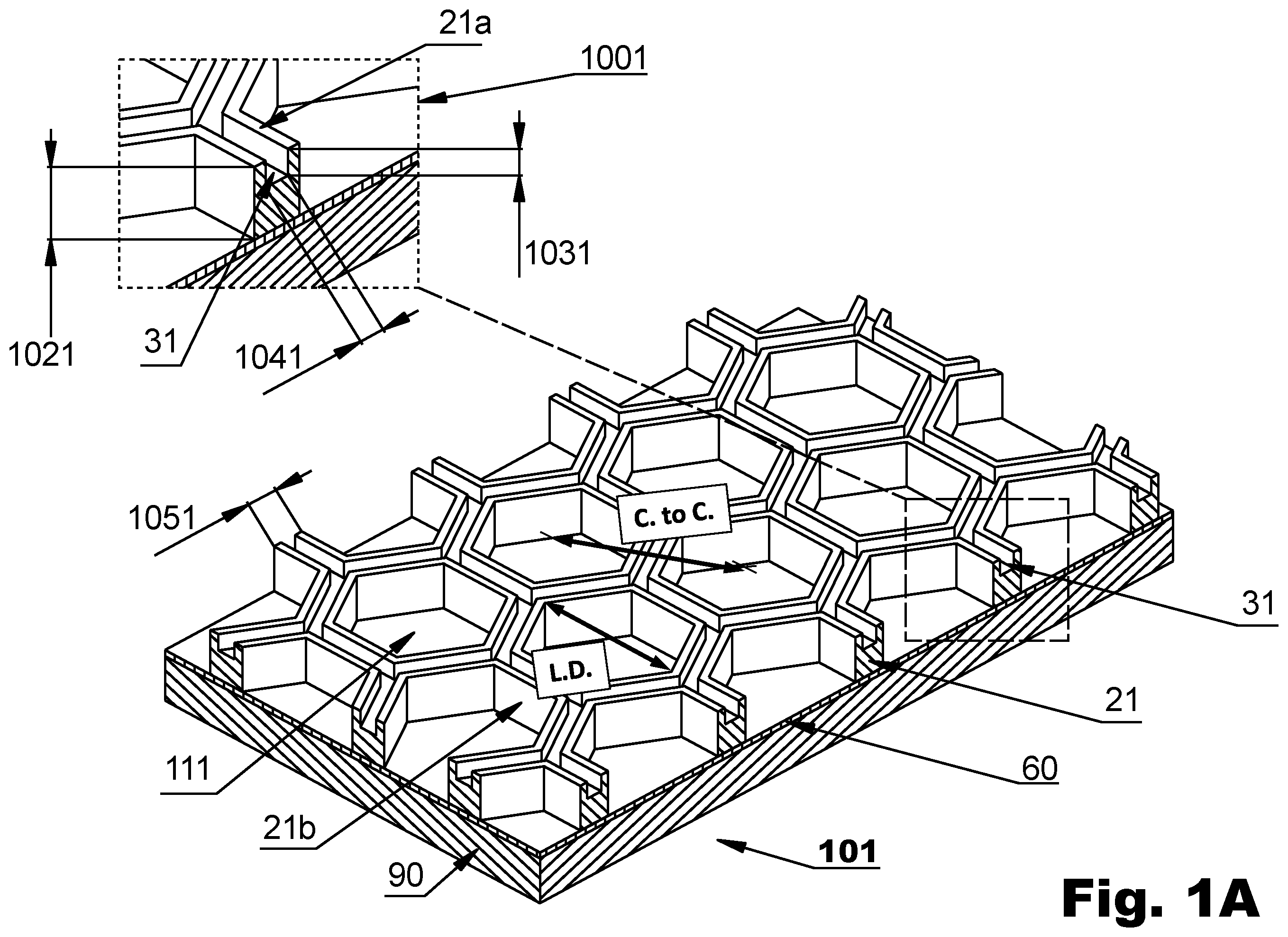 Patent US12147108 Figure 1 – Method of making a switchable light modulator by embossing a polymer film to create a polymer wall structure surrounding each of a plurality of cavities