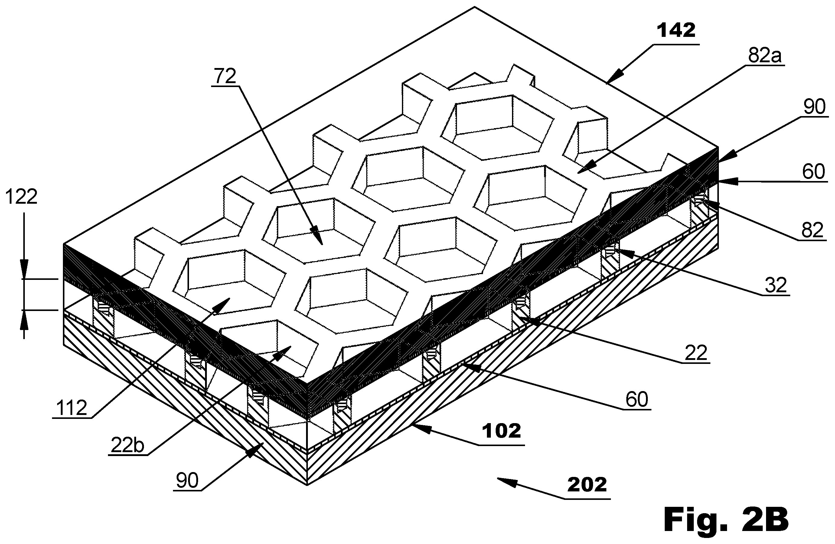 Patent US12147108 Figure 5 – Method of making a switchable light modulator by embossing a polymer film to create a polymer wall structure surrounding each of a plurality of cavities