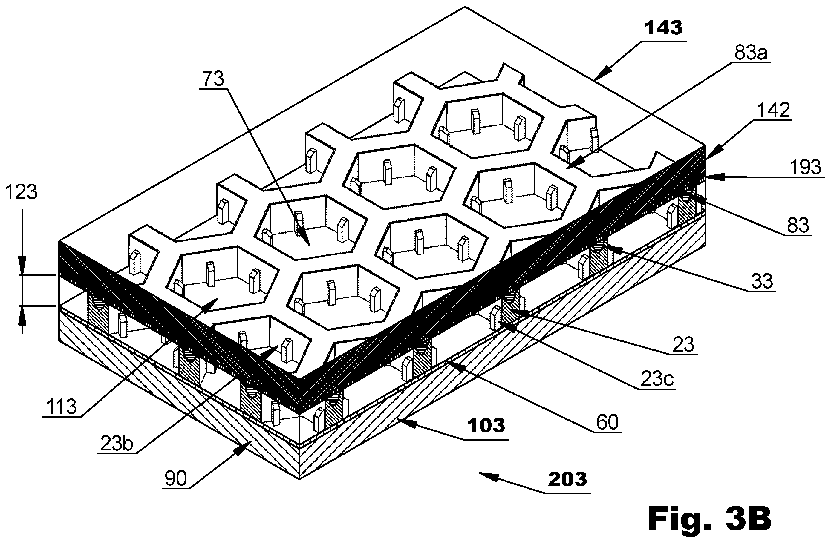 Patent US12147108 Figure 7 – Method of making a switchable light modulator by embossing a polymer film to create a polymer wall structure surrounding each of a plurality of cavities