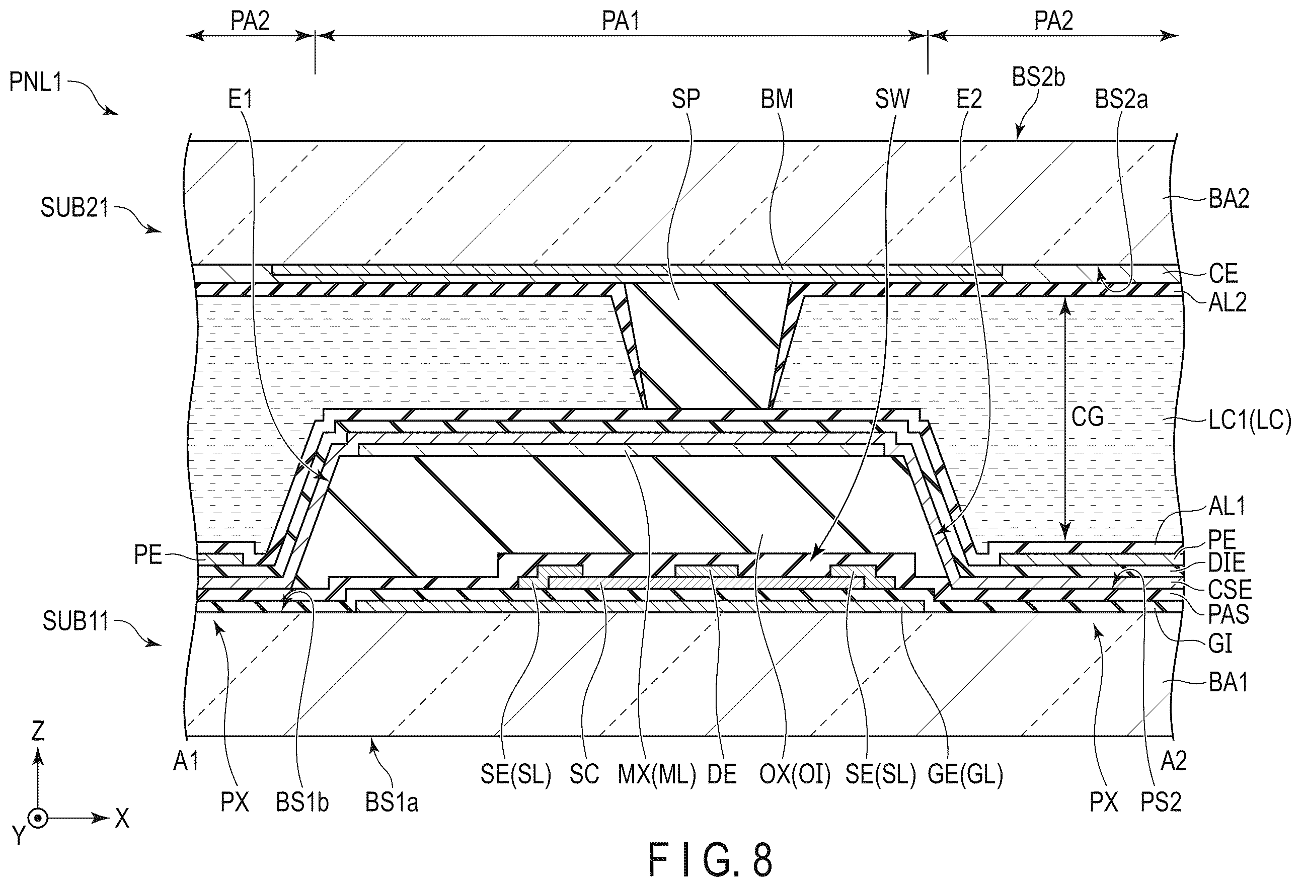 Patent US12147110 Figure 8 – Display device