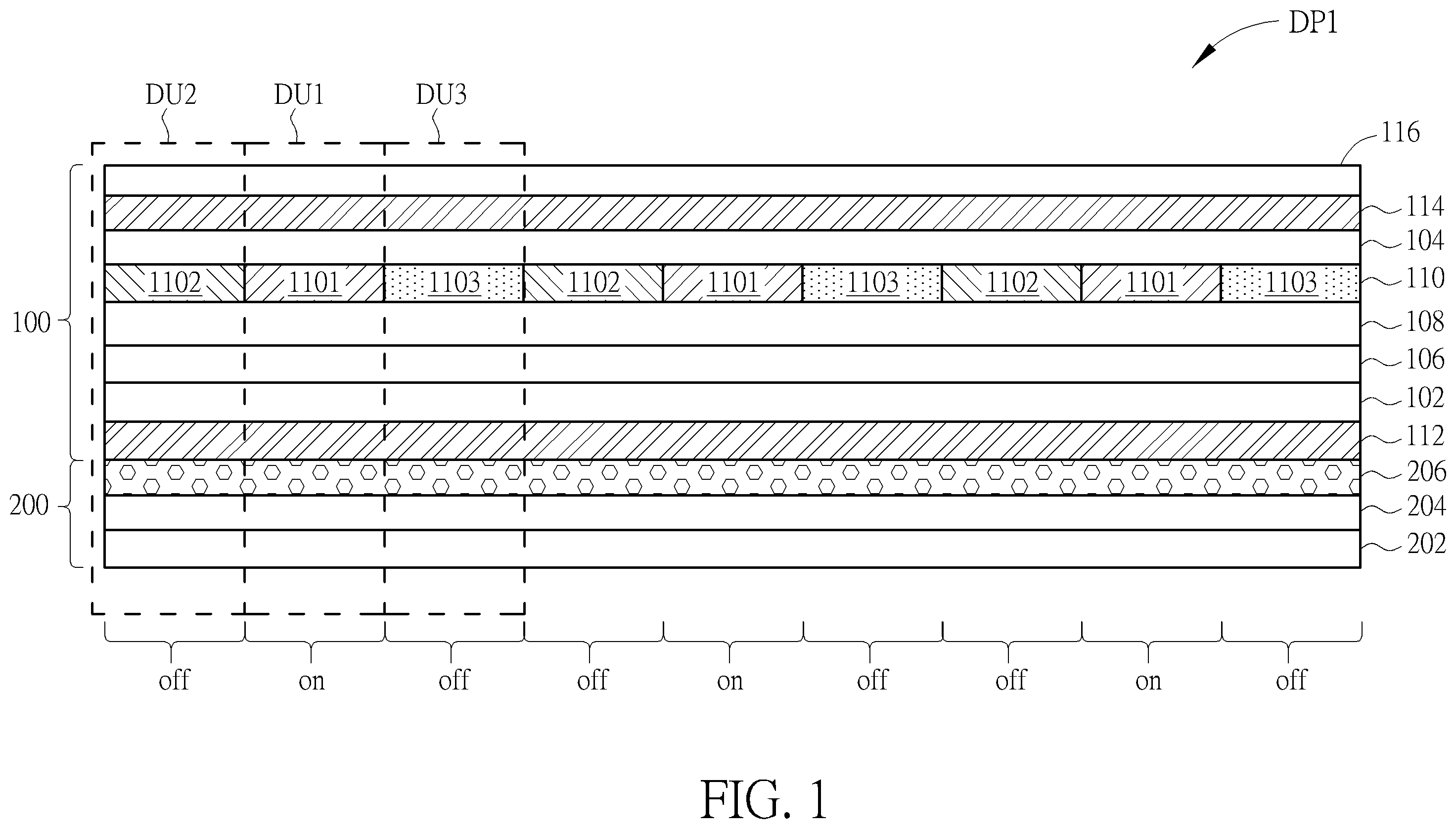 Patent US12147114 Figure 1 – Display device