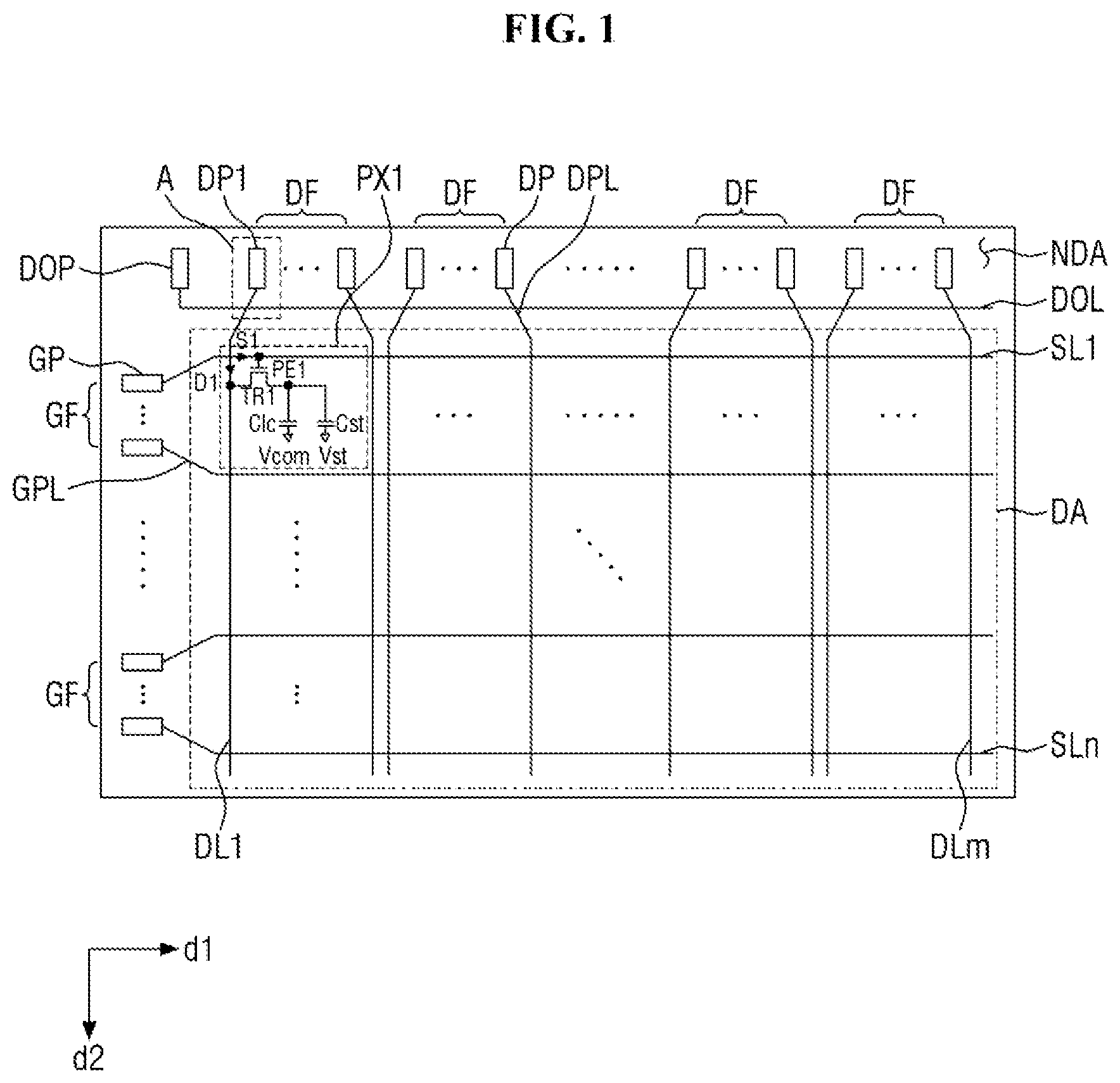 Patent US12147132 — Display device — Figure 1