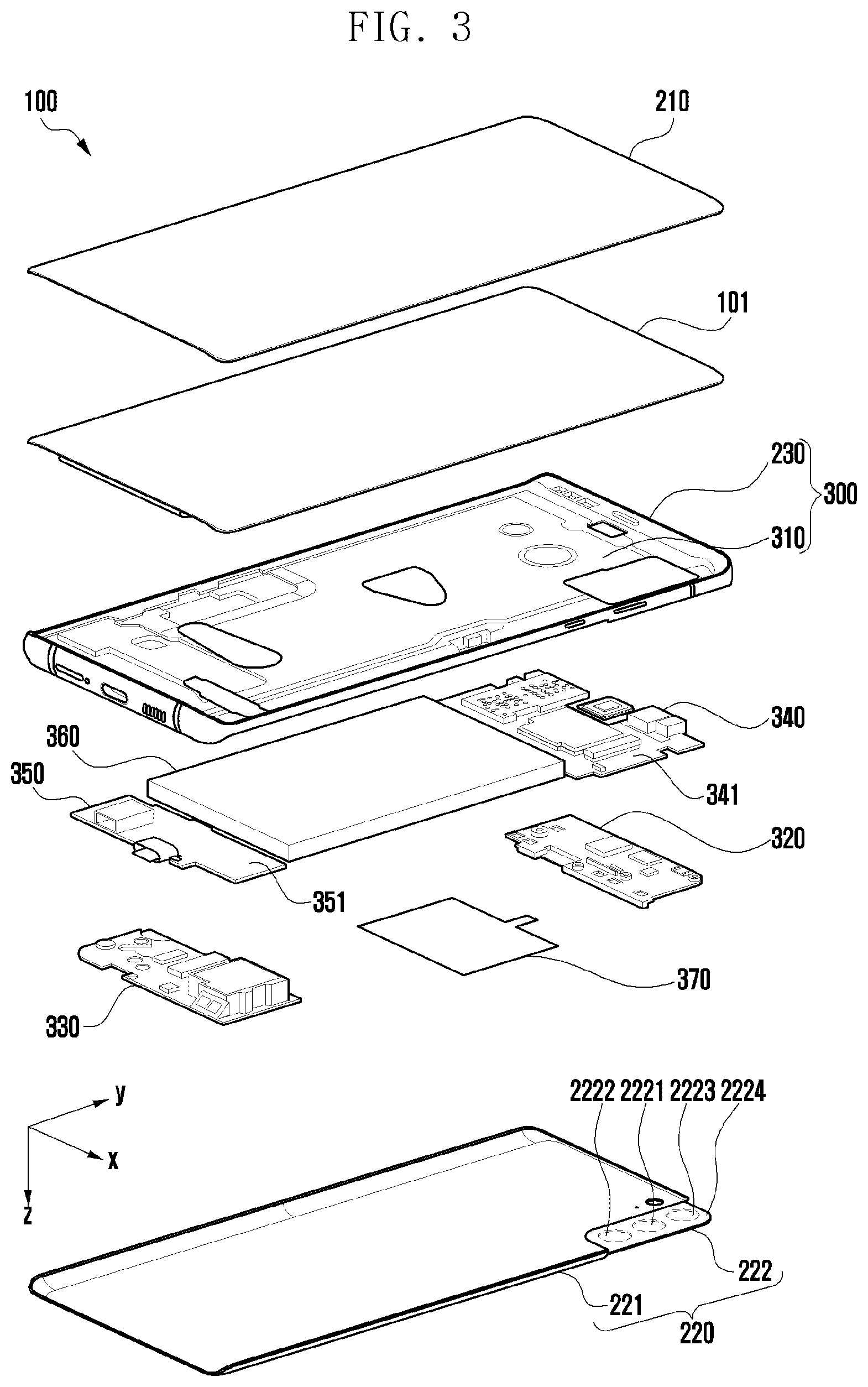 Patent US12147151 Figure 3 – Camera bracket and electronic device including same