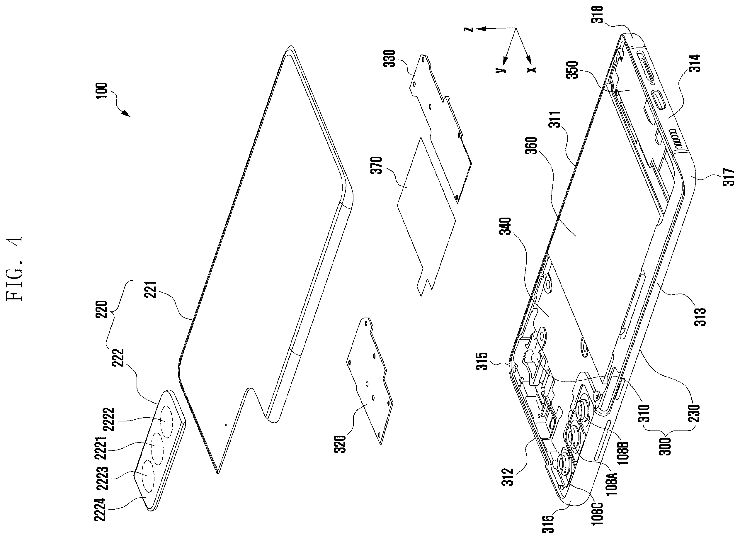 Patent US12147151 Figure 4 – Camera bracket and electronic device including same