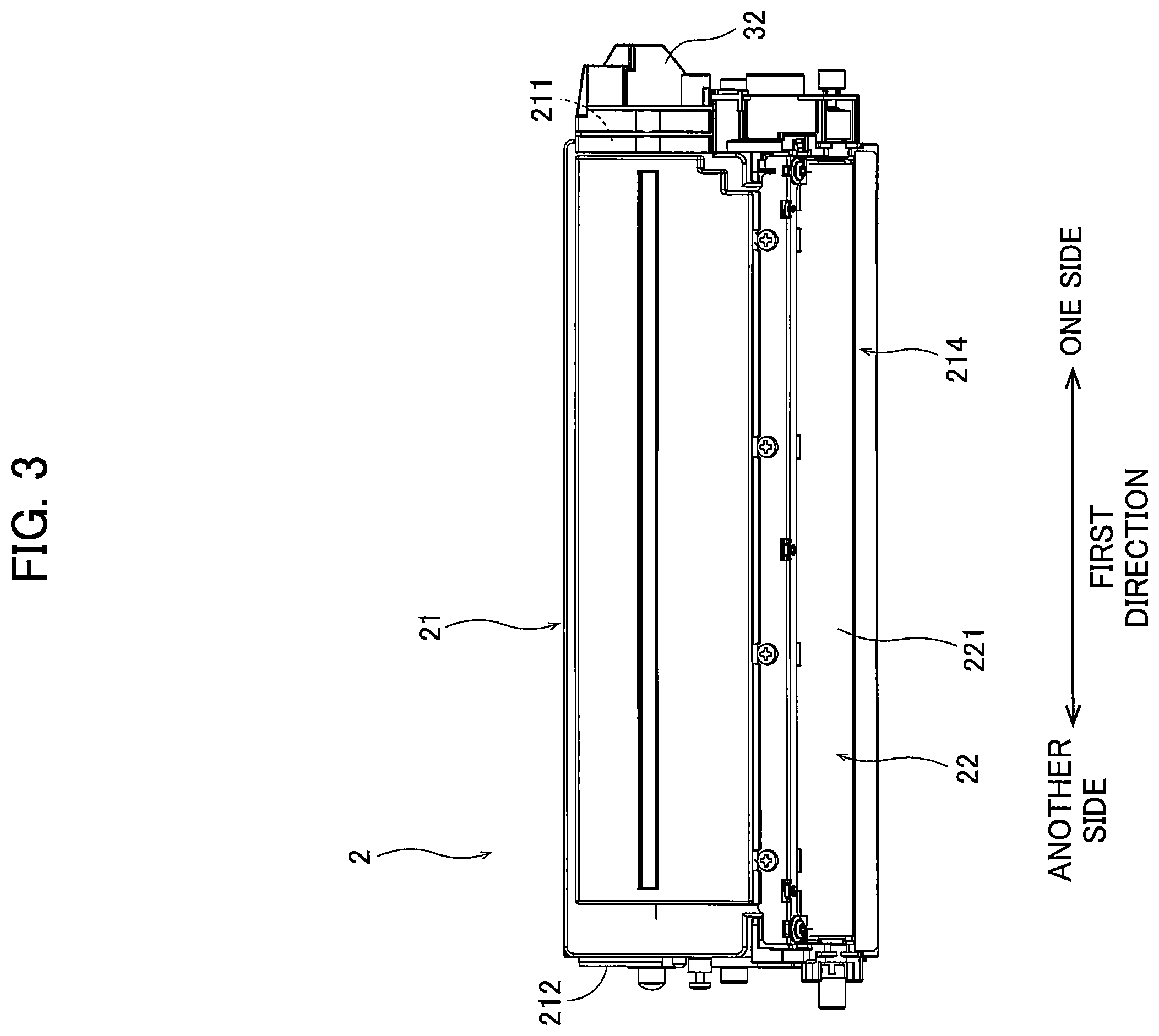 Patent US12147171 Figure 3 – Developing cartridge including casing and first and second agitators for agitating toner accommodated in casing