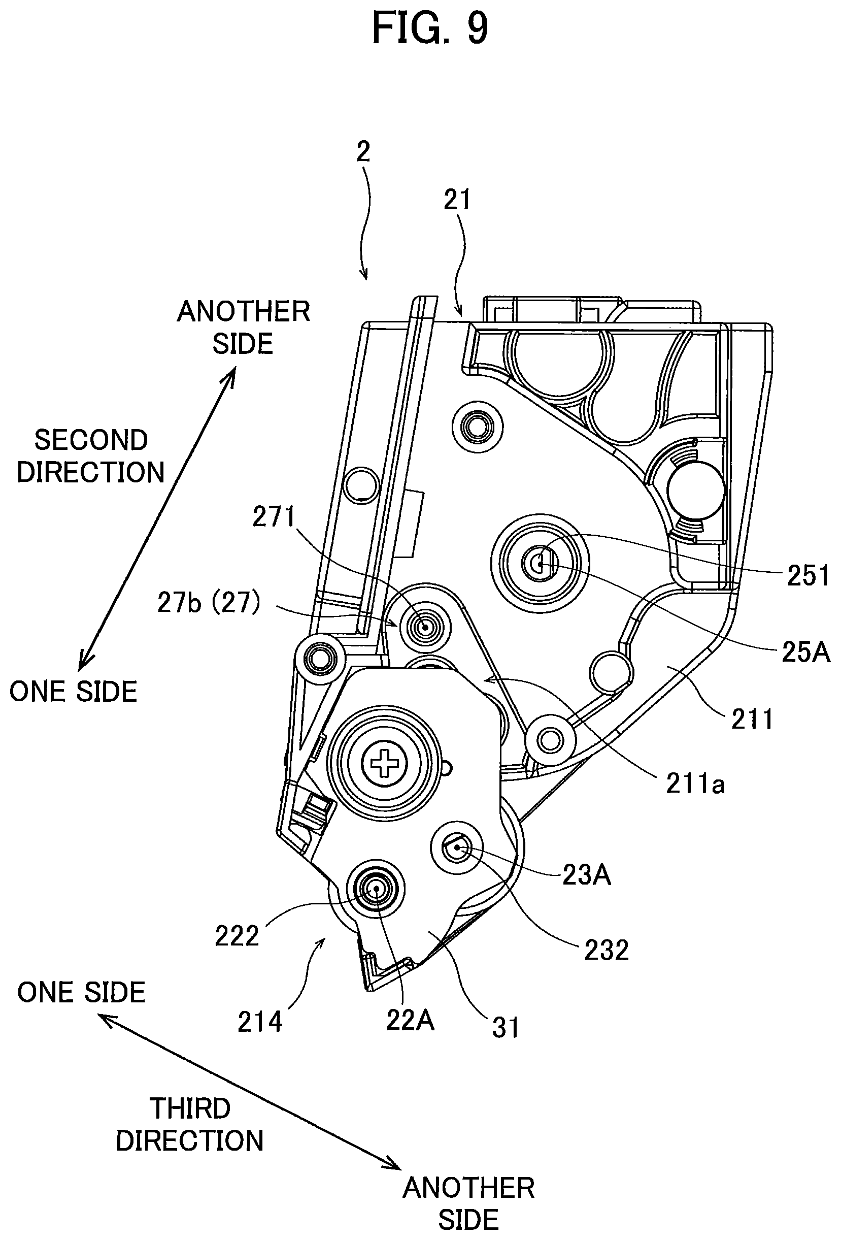 Patent US12147171 Figure 9 – Developing cartridge including casing and first and second agitators for agitating toner accommodated in casing